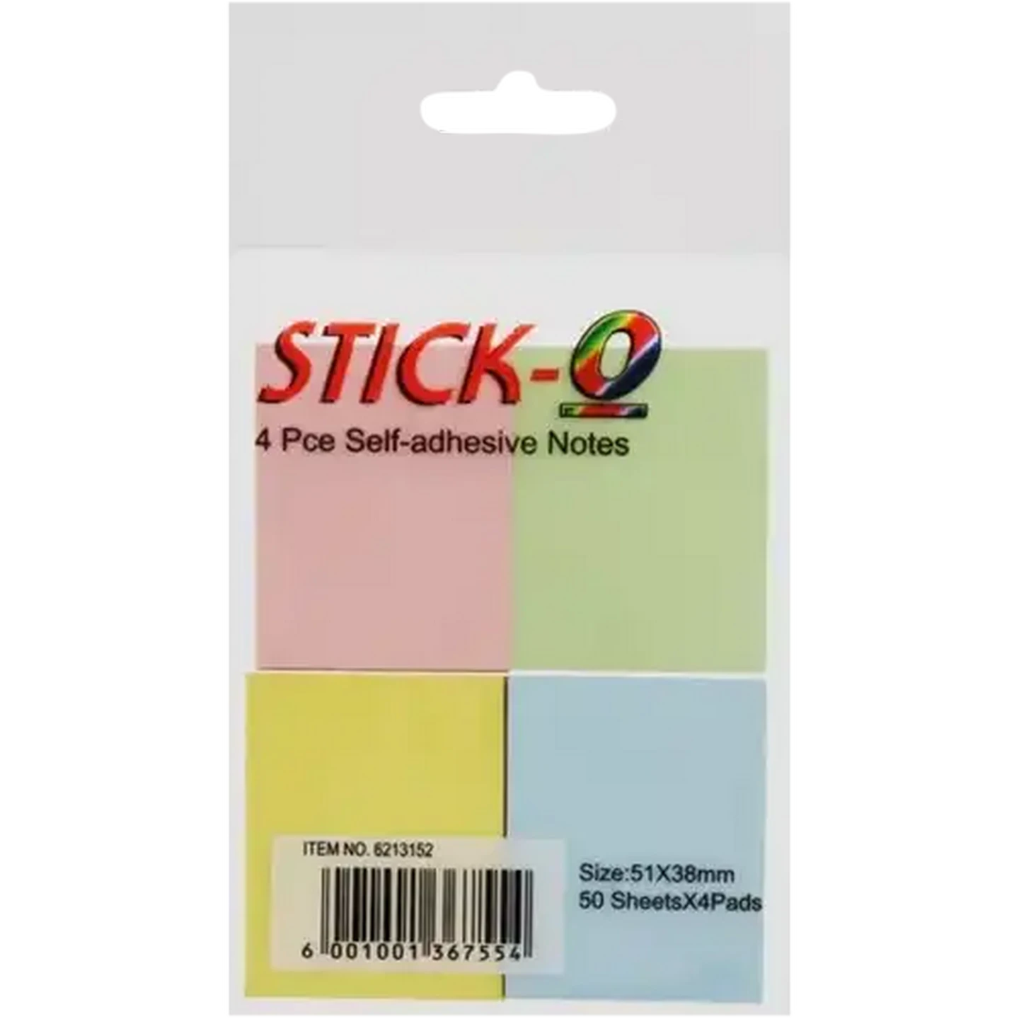 Image of Stick-O Self-Adhesive Notes 200-Pack