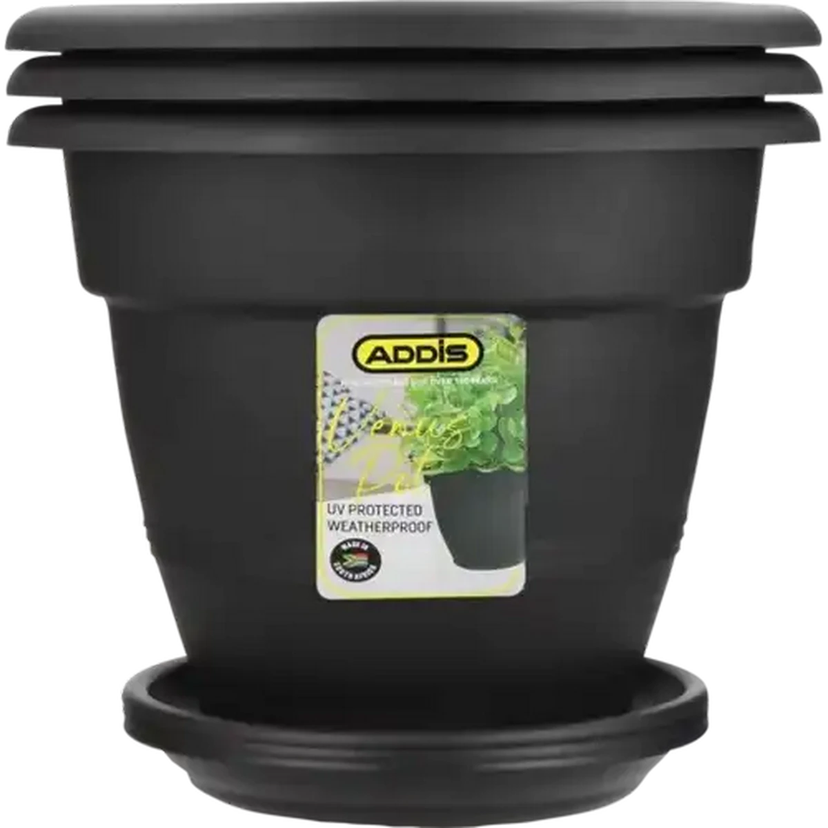 Shoprite ZA | ADDIS Graphite Venus Plant Pot & Saucer Set 6-Piece