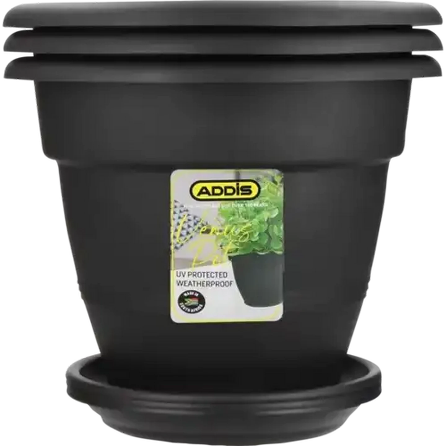 Shoprite ZA | ADDIS Graphite Venus Plant Pot & Saucer Set 6-Piece