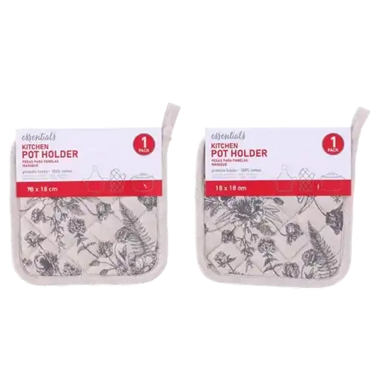 Image of Essentials Delft Grey Pot Holder 18 x 28cm (Colour May Vary)