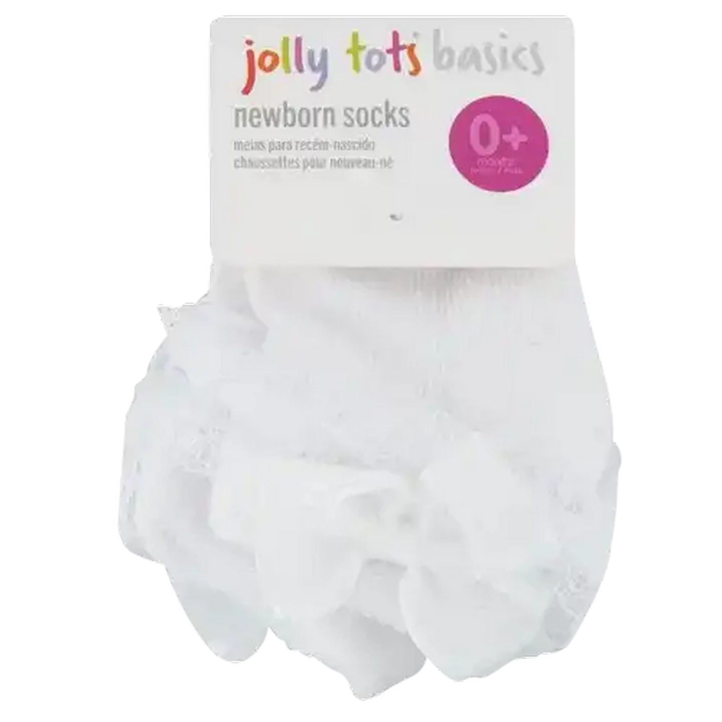 Image of Jolly Tots Basics Newborn Socks 0-6 Months (Colour May Vary)