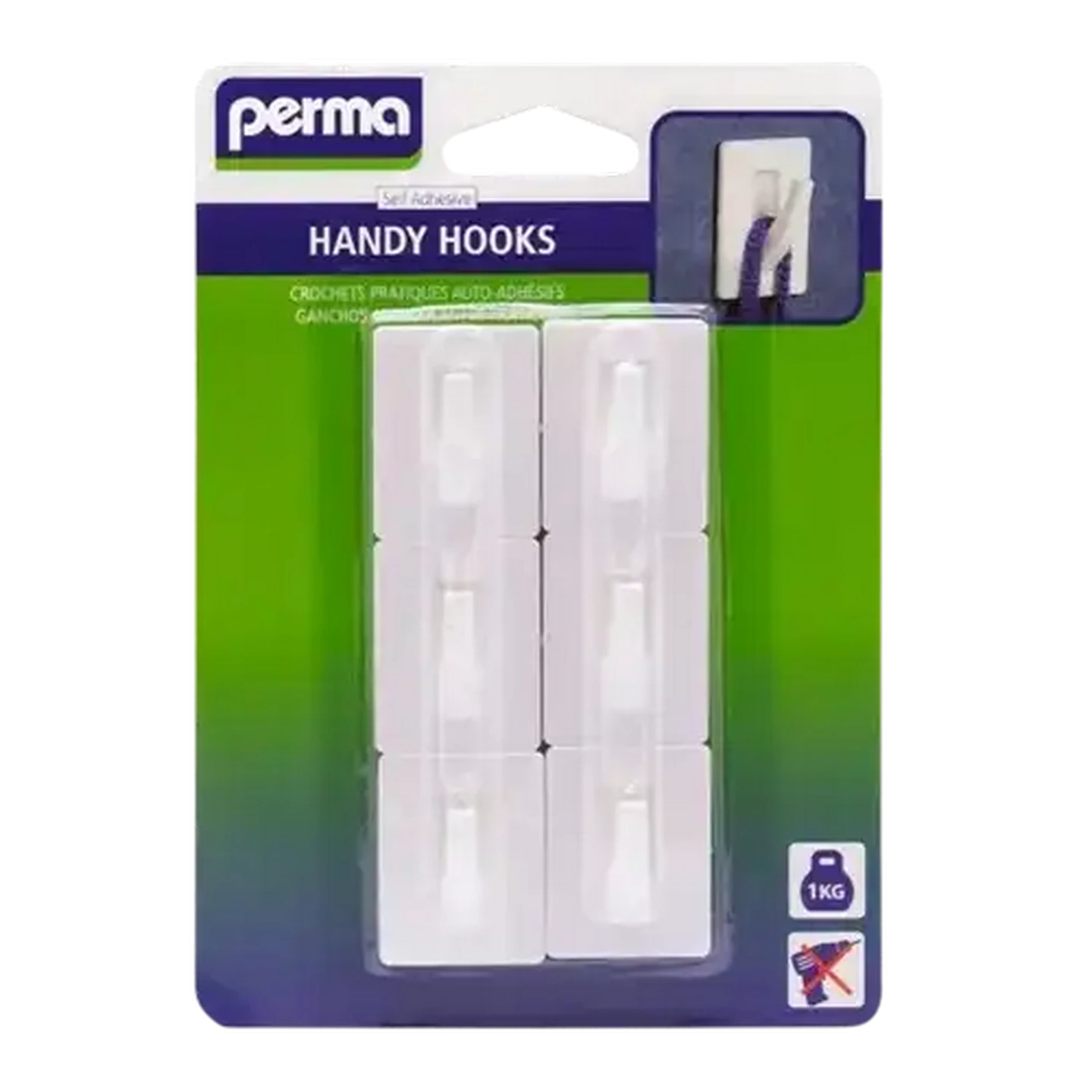 Image of Perma Adhesive Handy Hooks 6-Pack