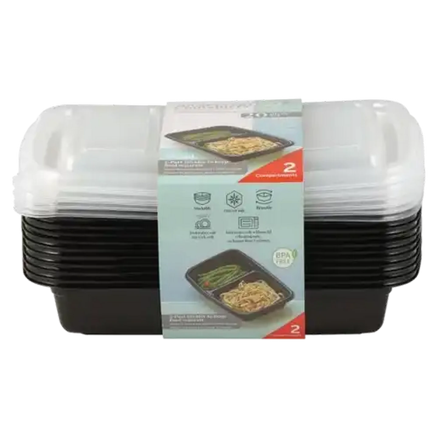 Checkers Sixty60 | Plastic Black 2-Division Meal Prep Container