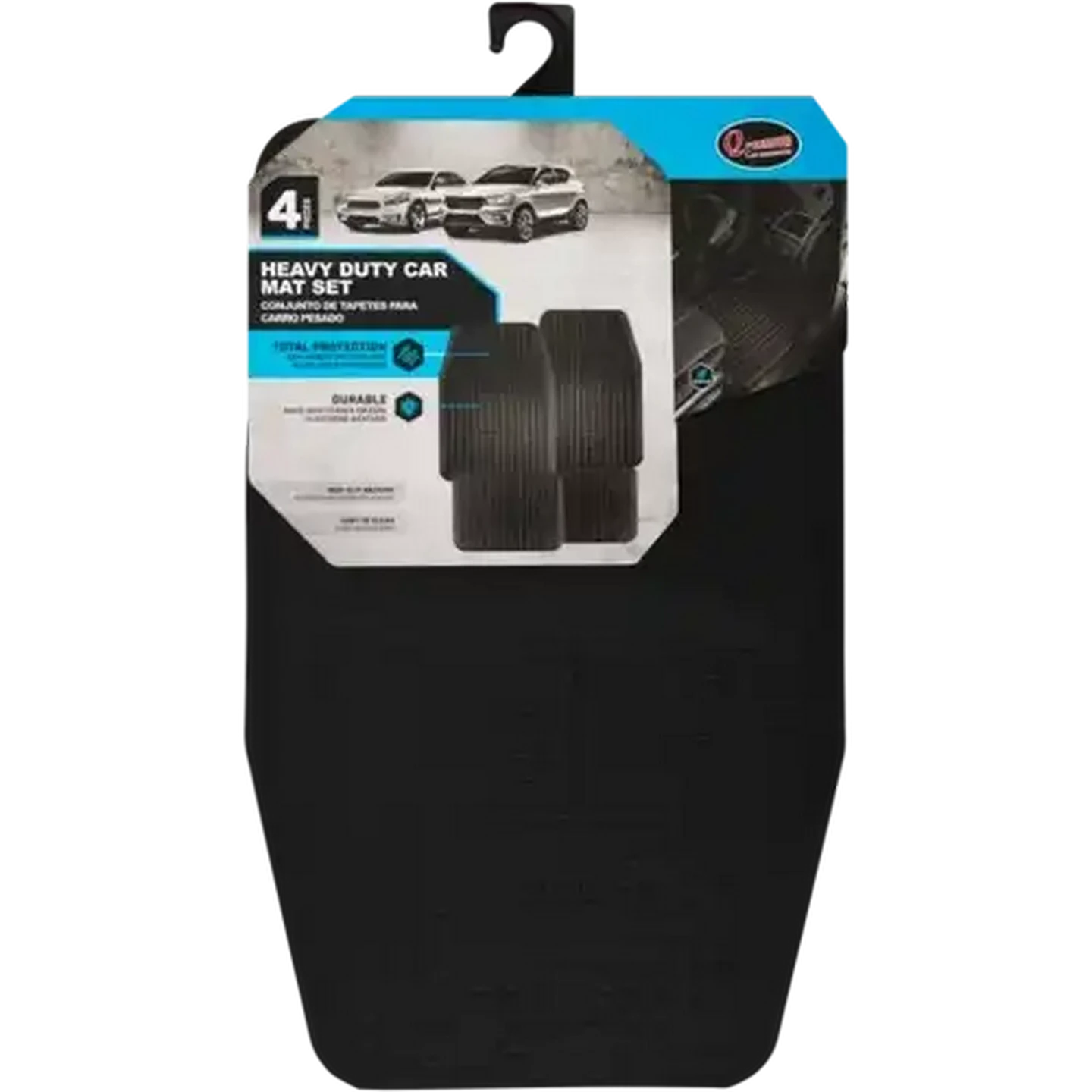 Image of Q Premium Black Rubber Heavy Duty Car Mat Set 4 Piece