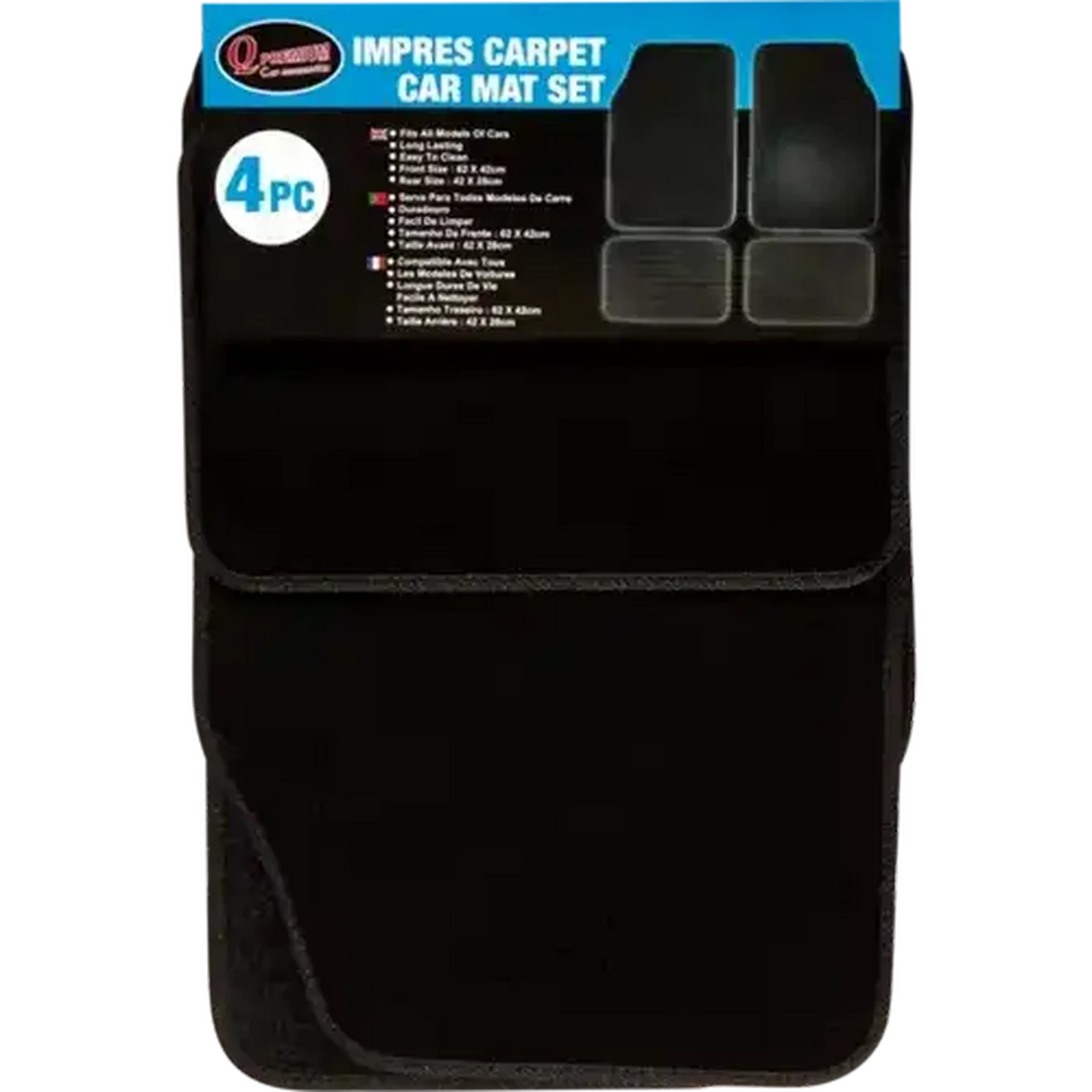 Image of Q Premium Impress Carpet Car Mat Set 4 Piece