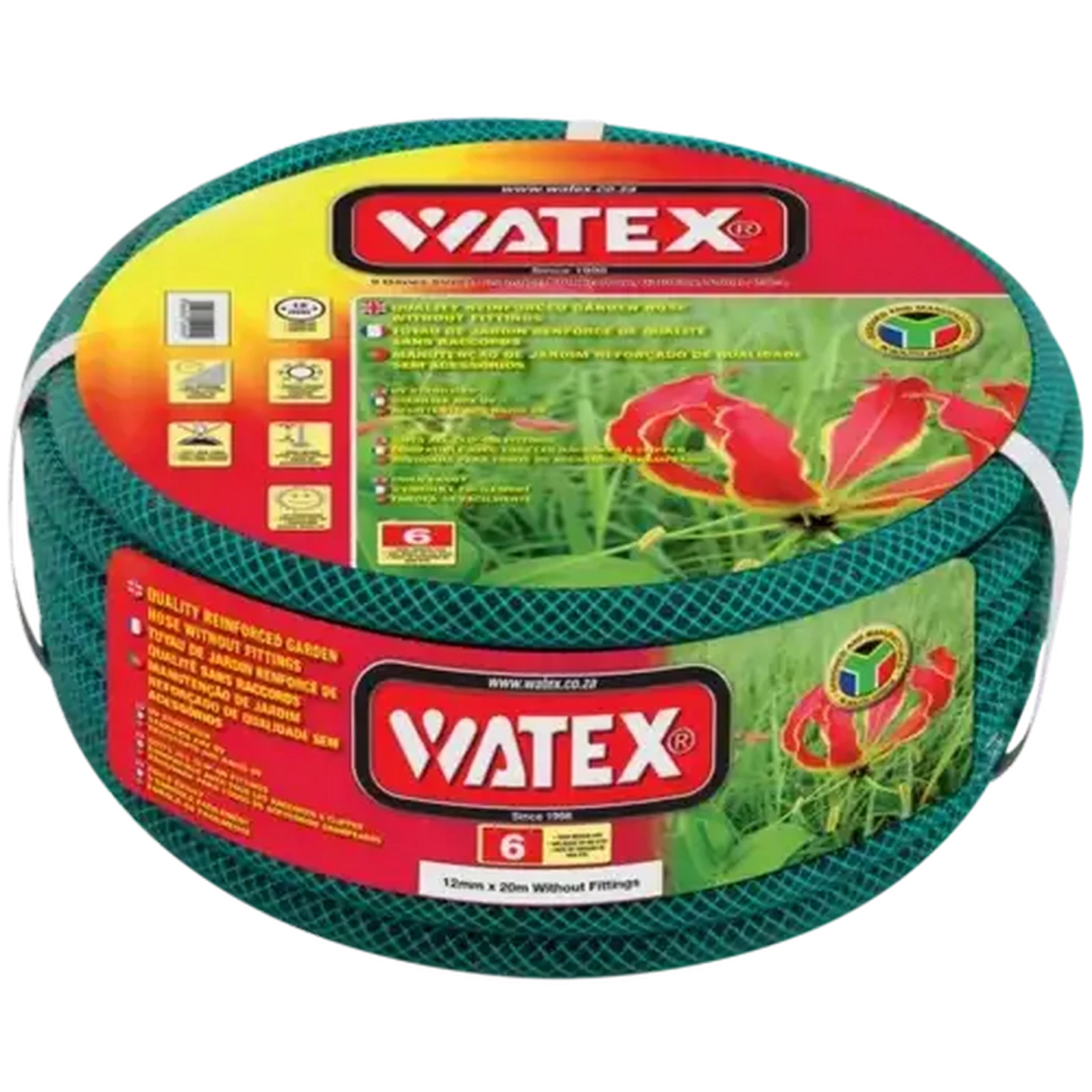 Image of Watex Reinforced Garden Hose Pipe 12mm x 20m