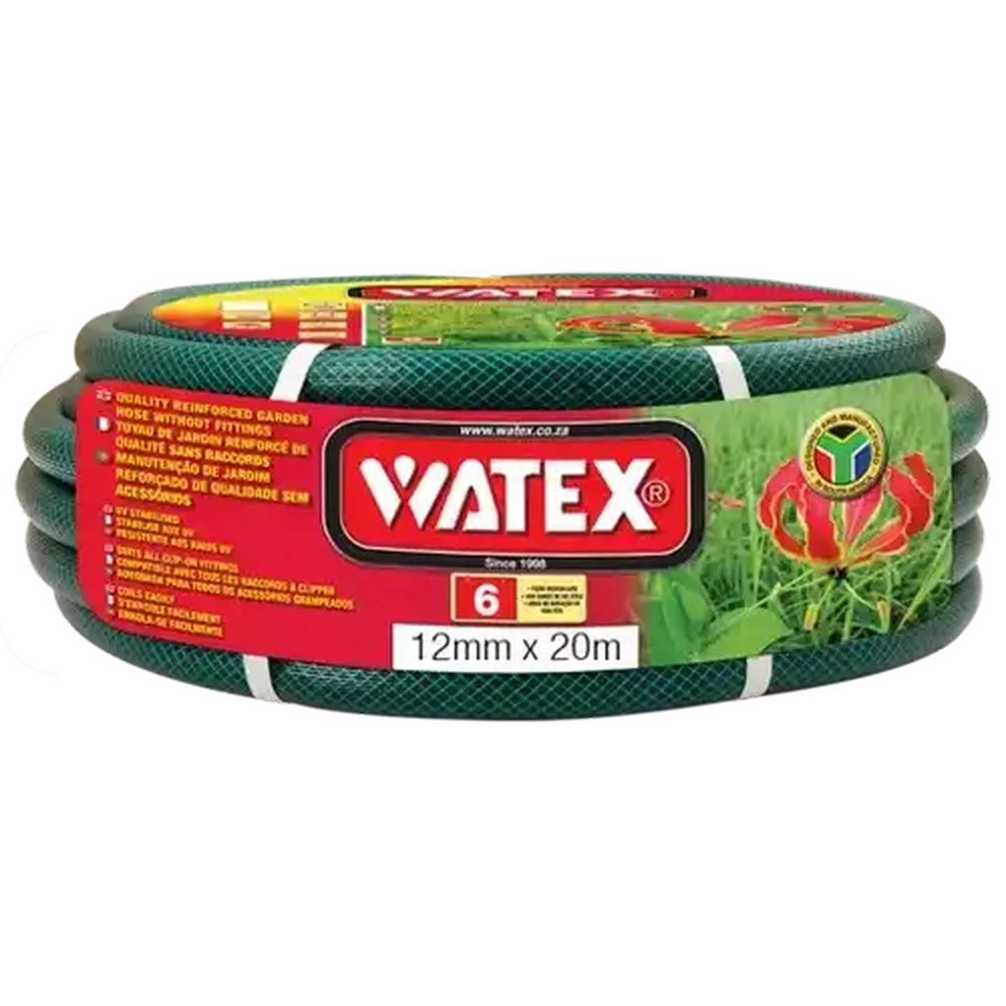 Image of Watex Reinforced Garden Hose Pipe 12mm x 20m