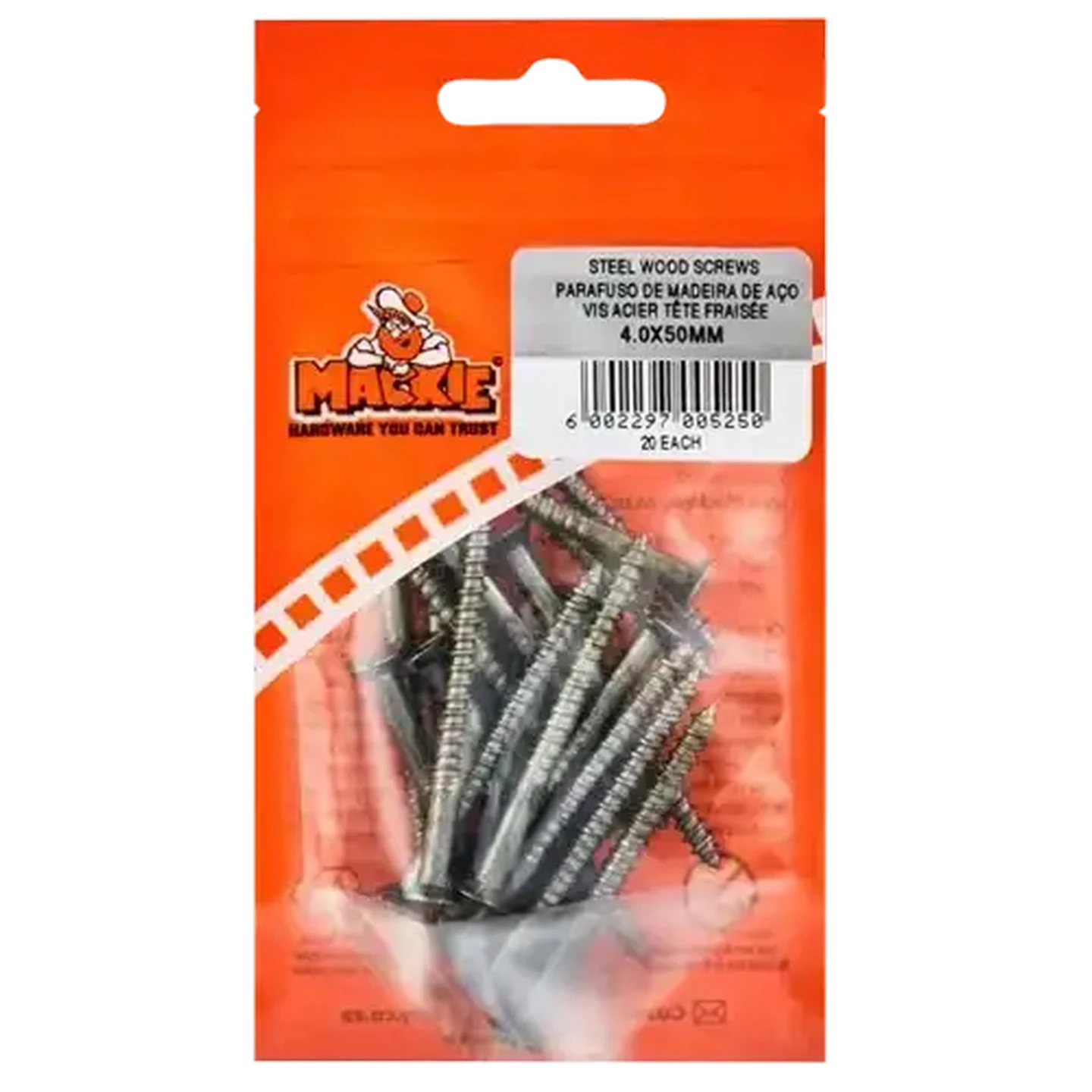 Image of Mackie Steel Wood Screw 4.0 x 50mm 40-Pack
