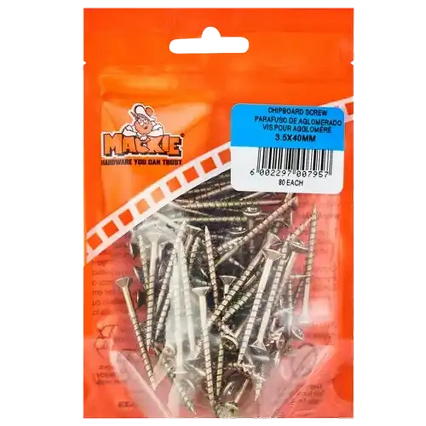 Image of Mackie Chipboard Screw 3.5x40mm 80 Piece