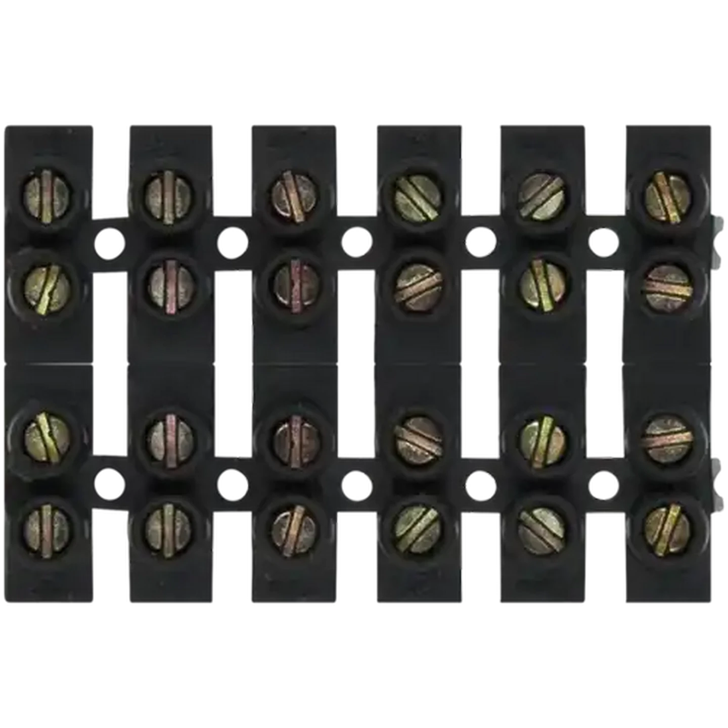 Image of SCE 6-Way Black Terminal Strips 15A 12mm 2-Pack
