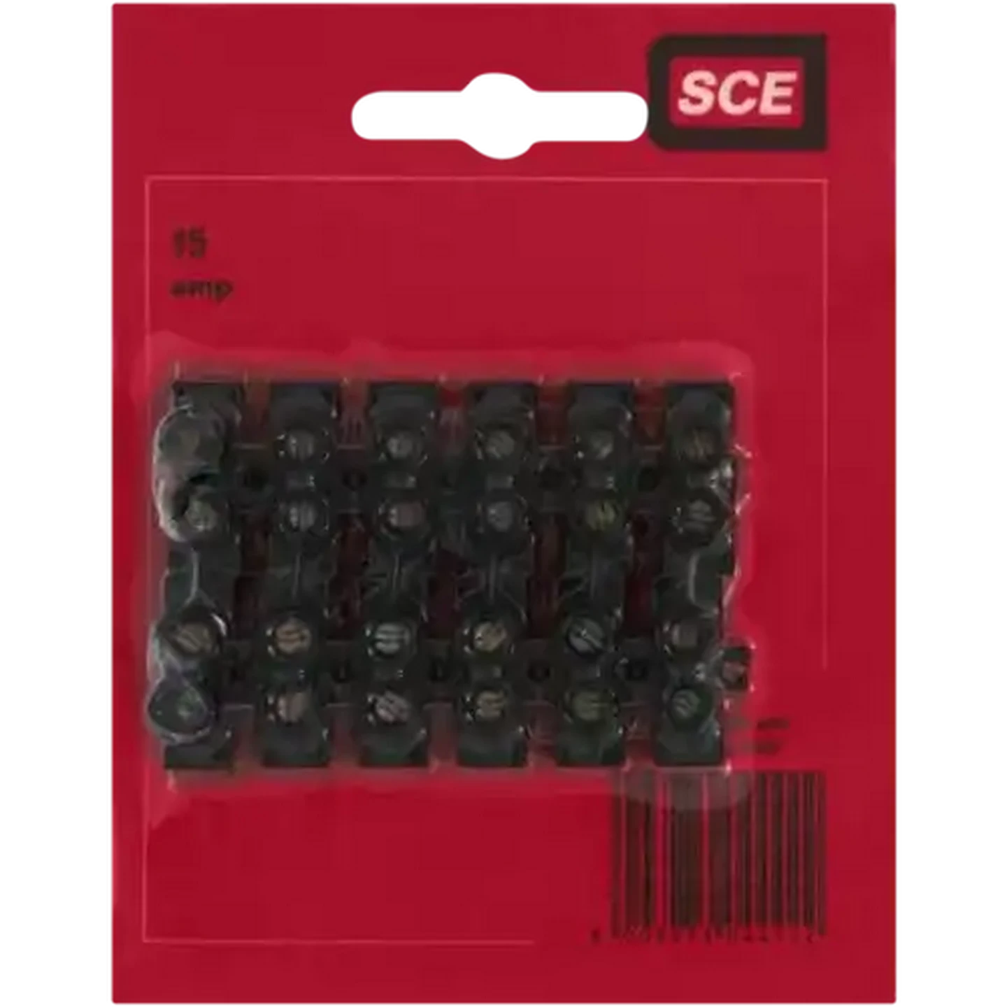 Image of SCE 6-Way Black Terminal Strips 15A 12mm 2-Pack