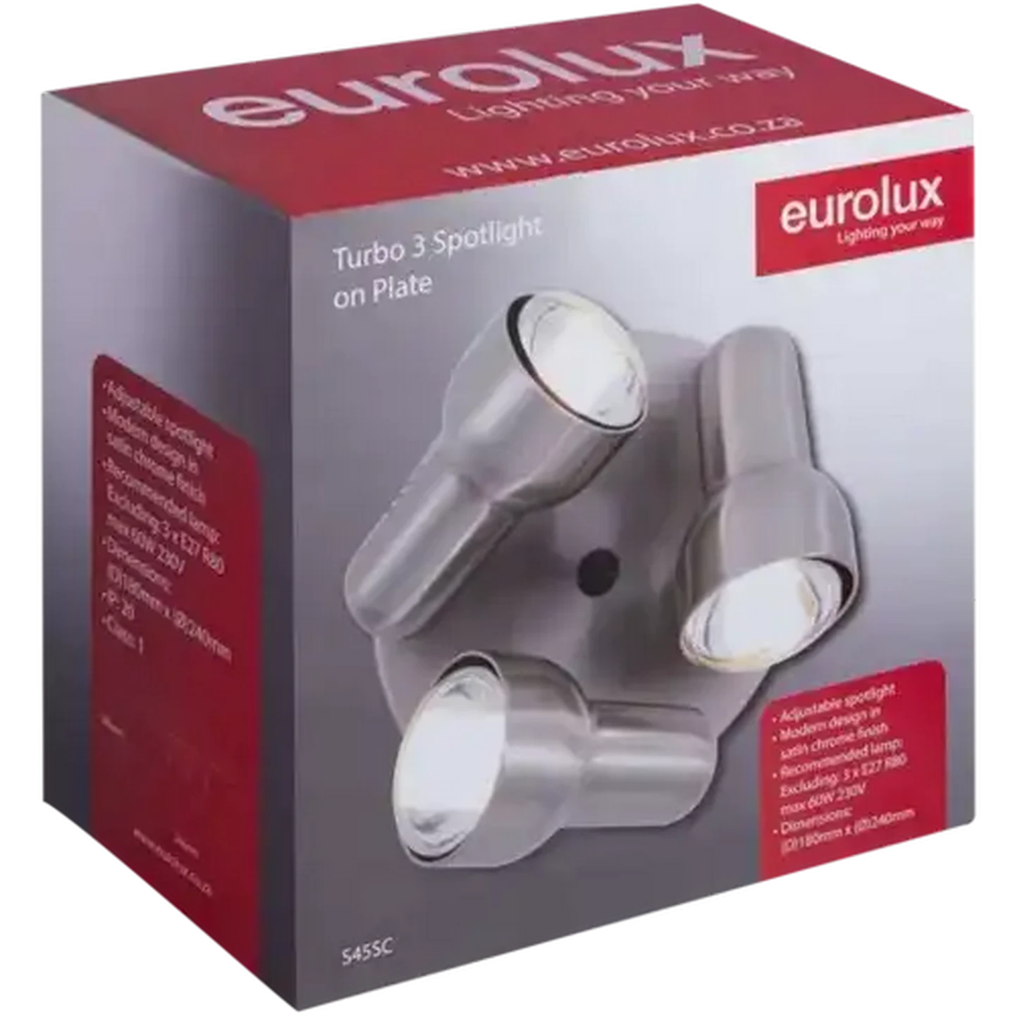 Image of Eurolux S45SC 3LT Satin Chrome Turbo Spotlight 240mm