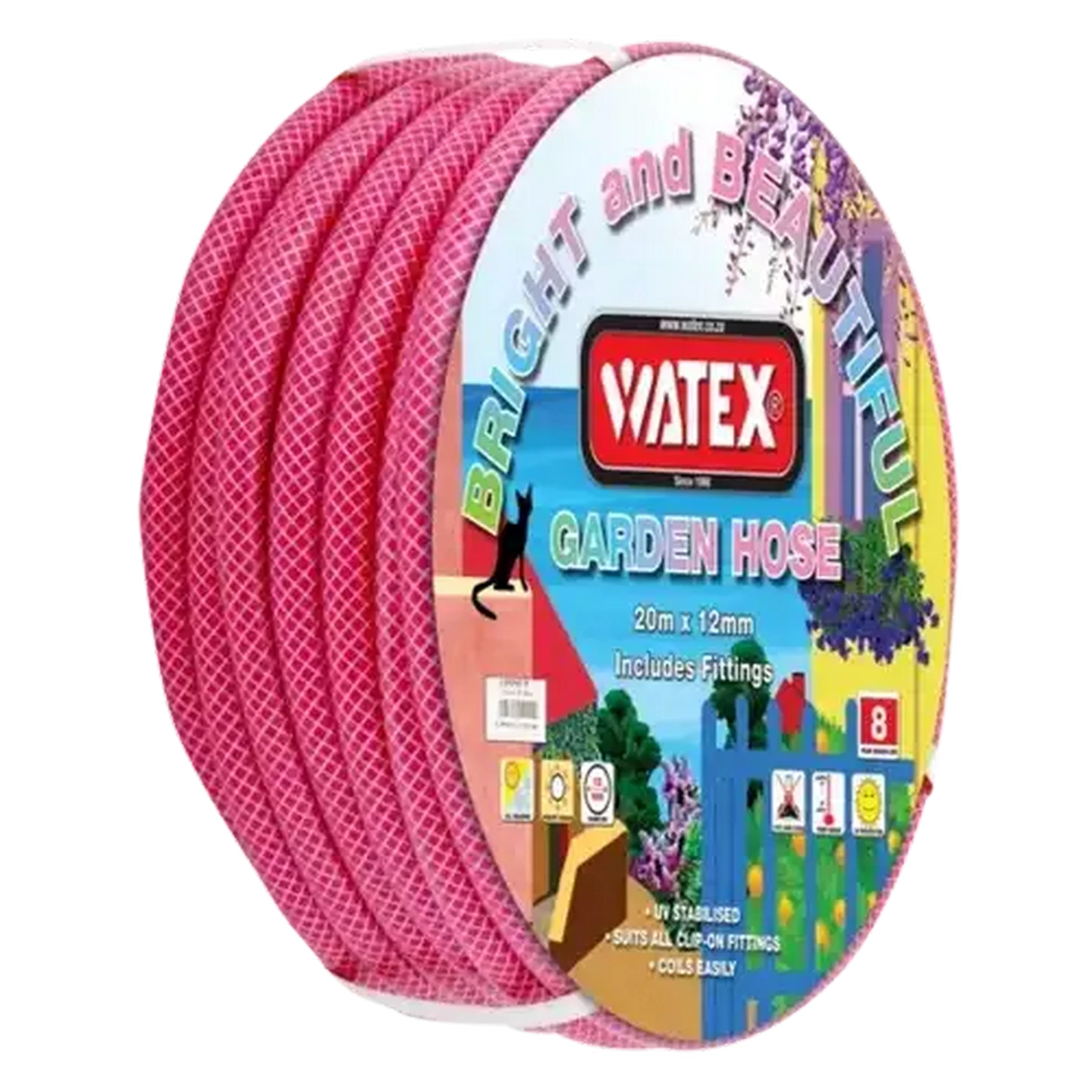 Image of Watex Pink Garden Hose & Fittings Set 6 Piece