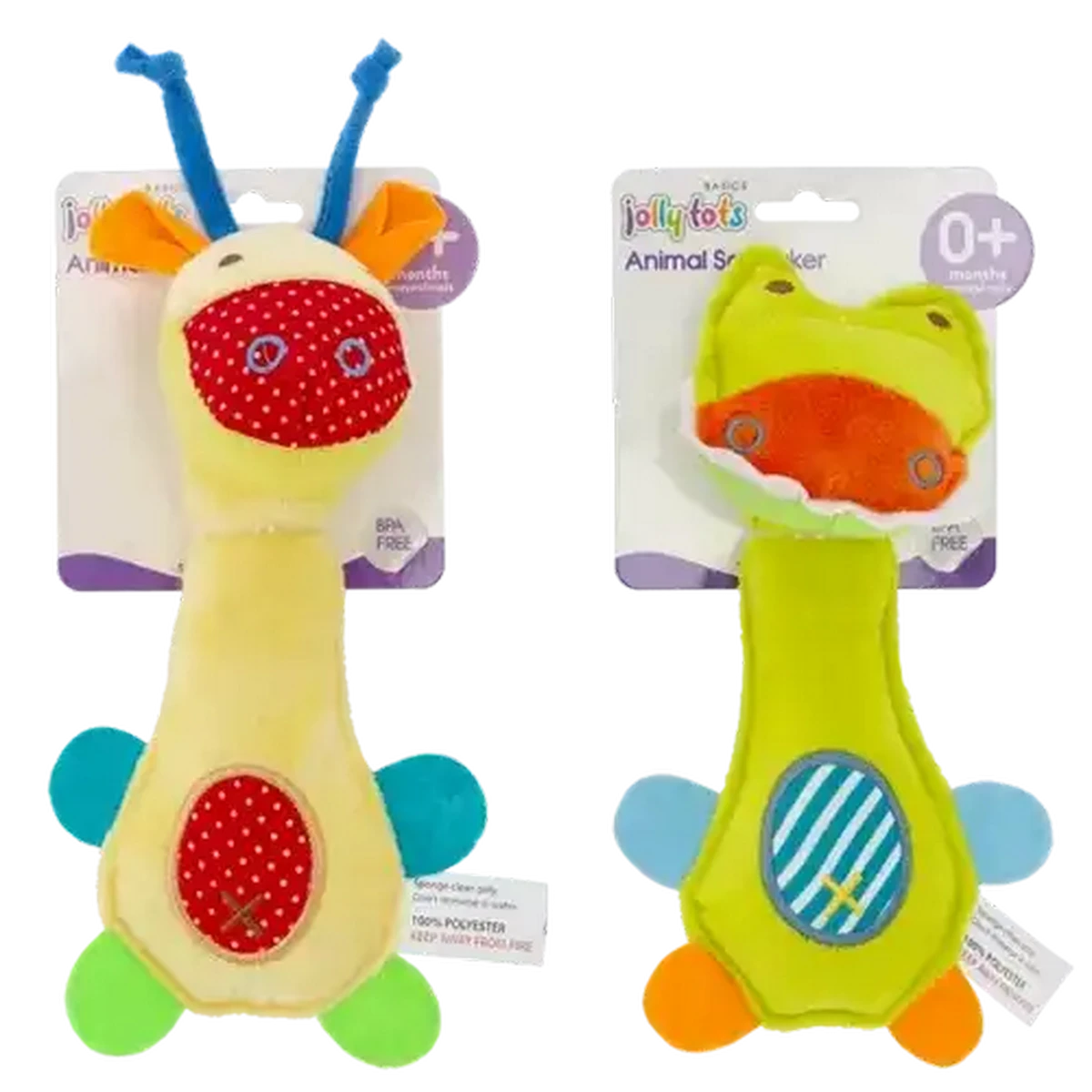 Checkers Sixty60 | Jolly Tots Hand Plush Animal Rattle 0 Months +