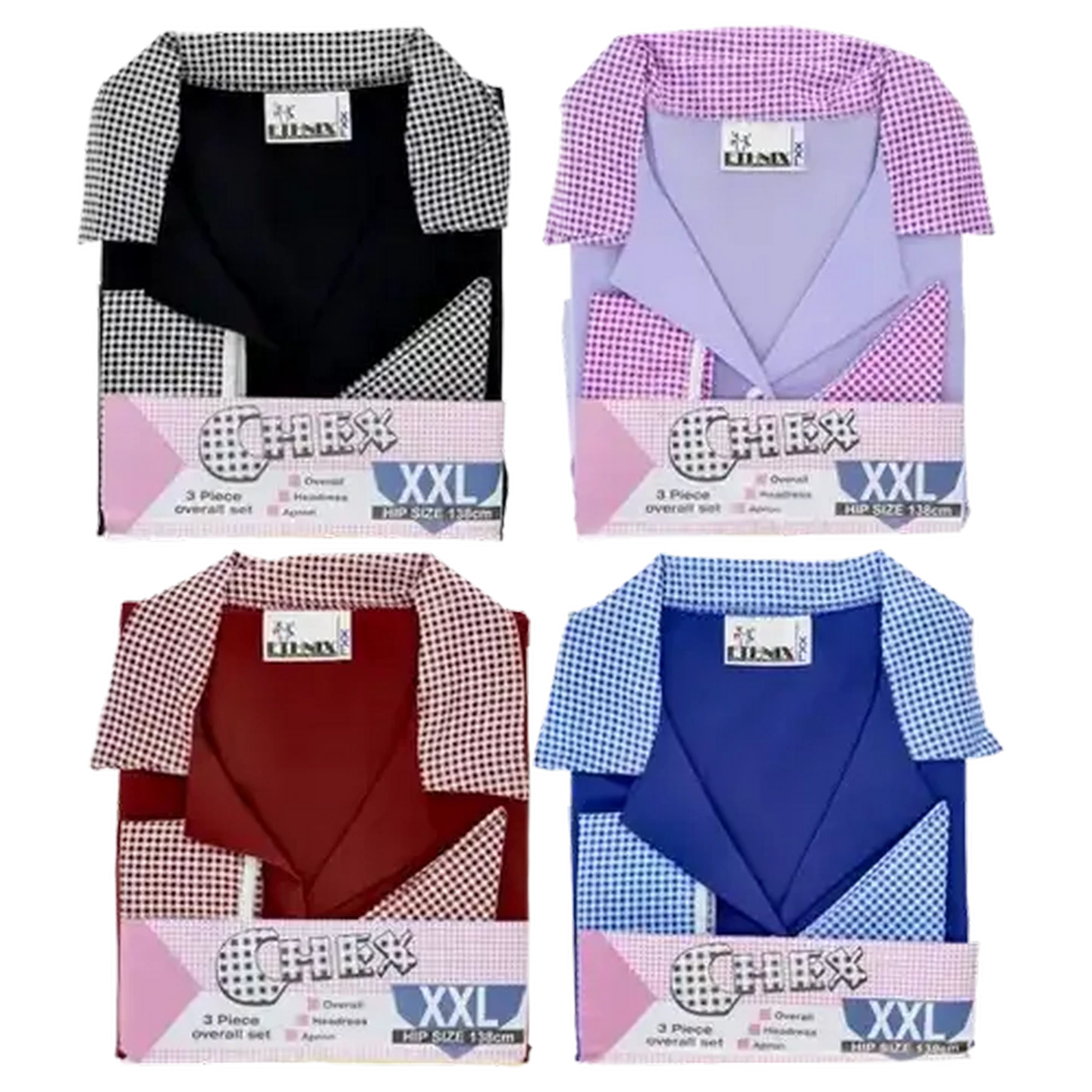 Image of Chex Ladies Extra Extra Large Overall Set 3 Piece (Colour May Vary)