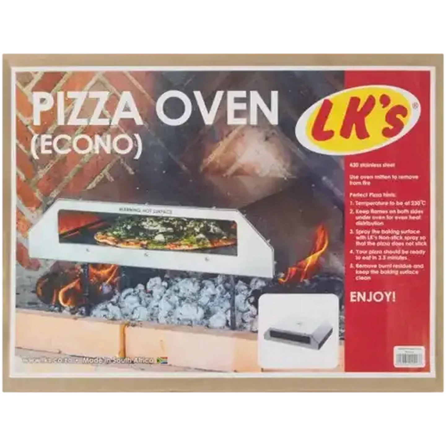 Image of LK's Stainless Steel Econo Pizza Oven 455mm x 335mm x 110mm