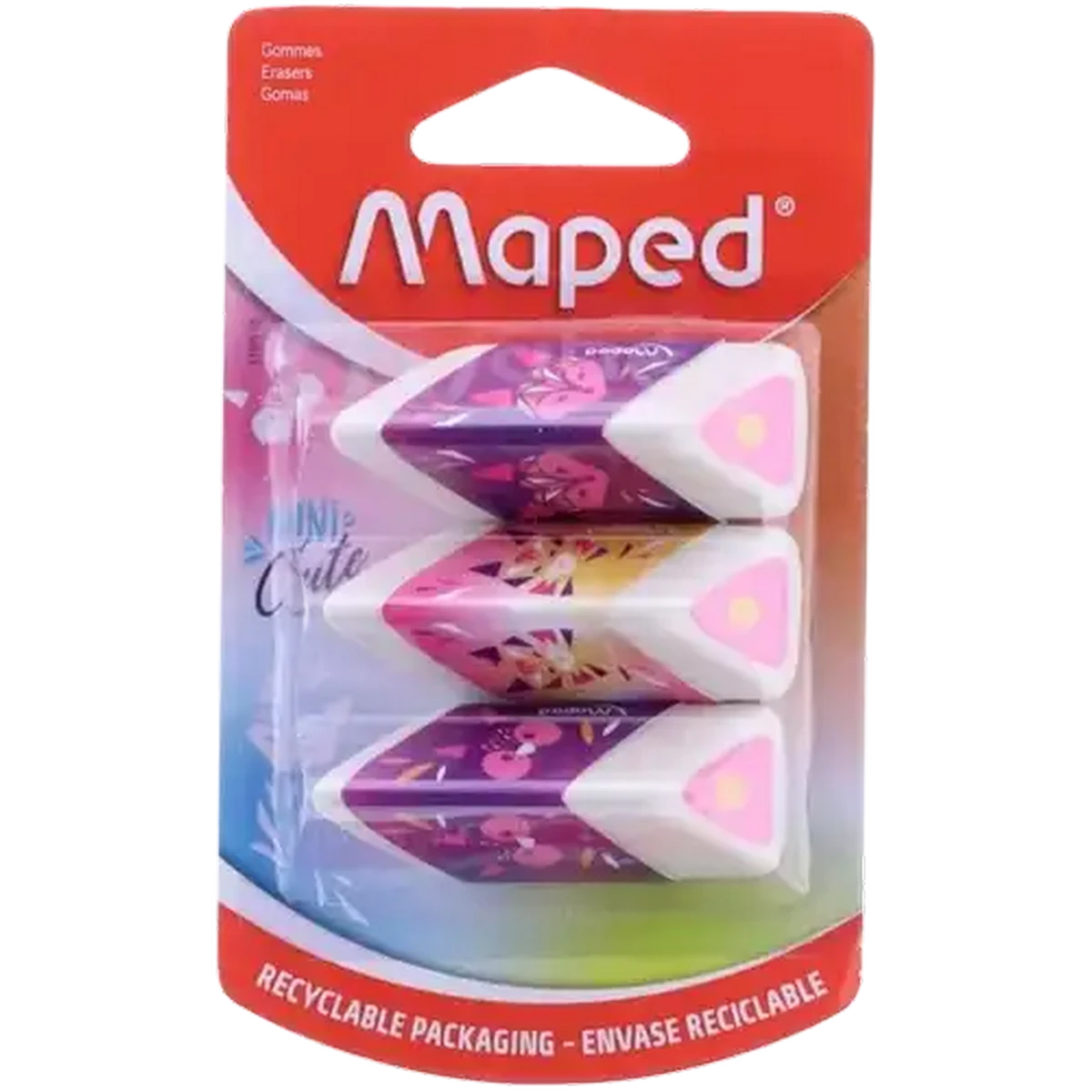 Checkers Sixty60 | Maped Mini Cute Pyramid Eraser 3-Pack (Colour May Vary)