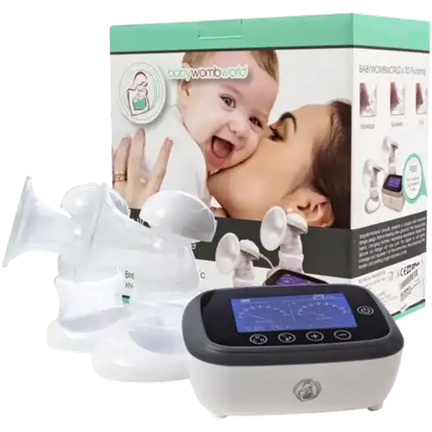Image of BabyWombWorld Deluxe Double Electric Breast Pump Set 18 Piece