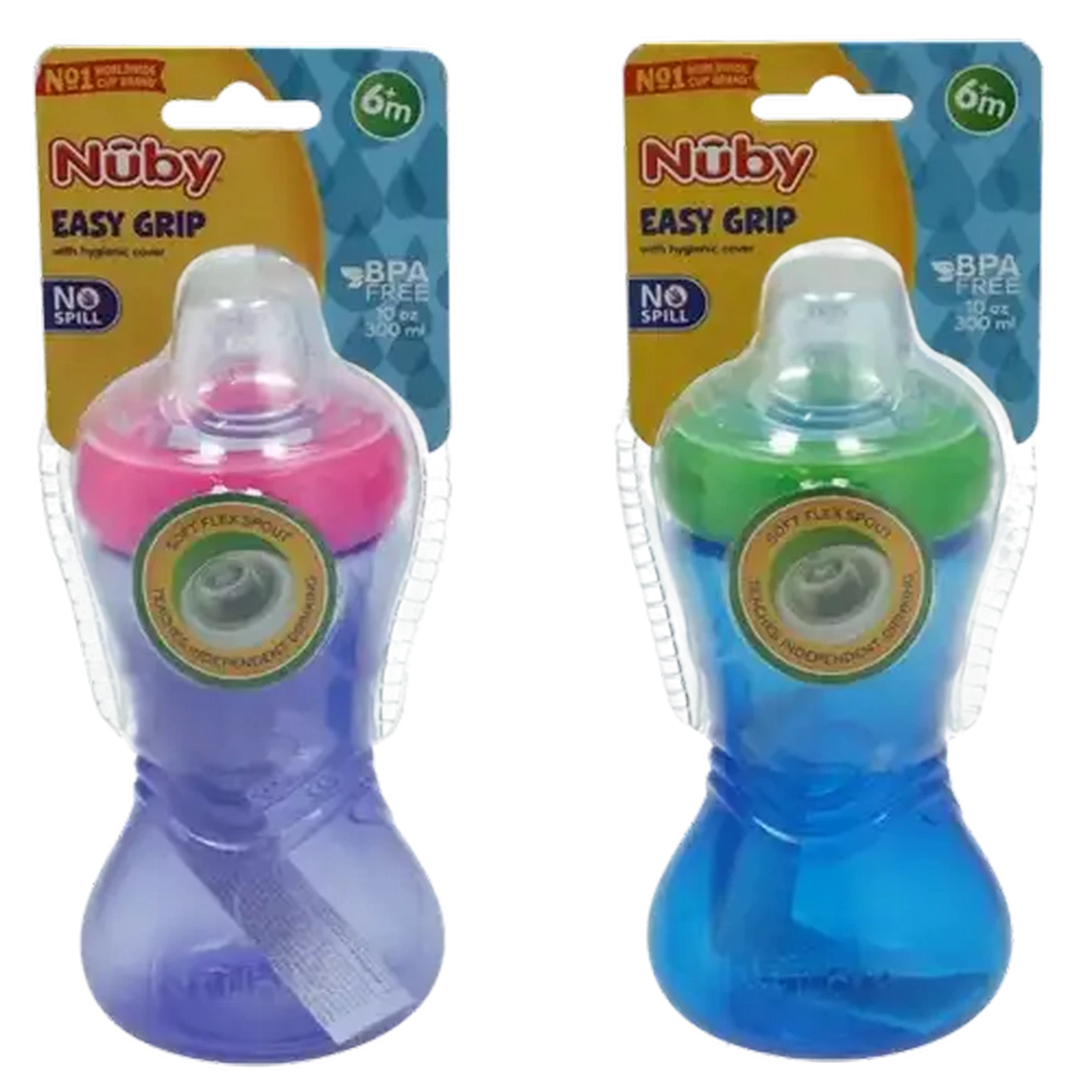 Image of Nûby Easy Waves Soft Spout Cup 300ml 6 Months + (Colour May Vary)