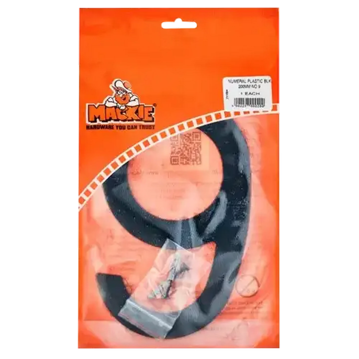 Image of Mackie Black No. 9 Plastic Number 200mm