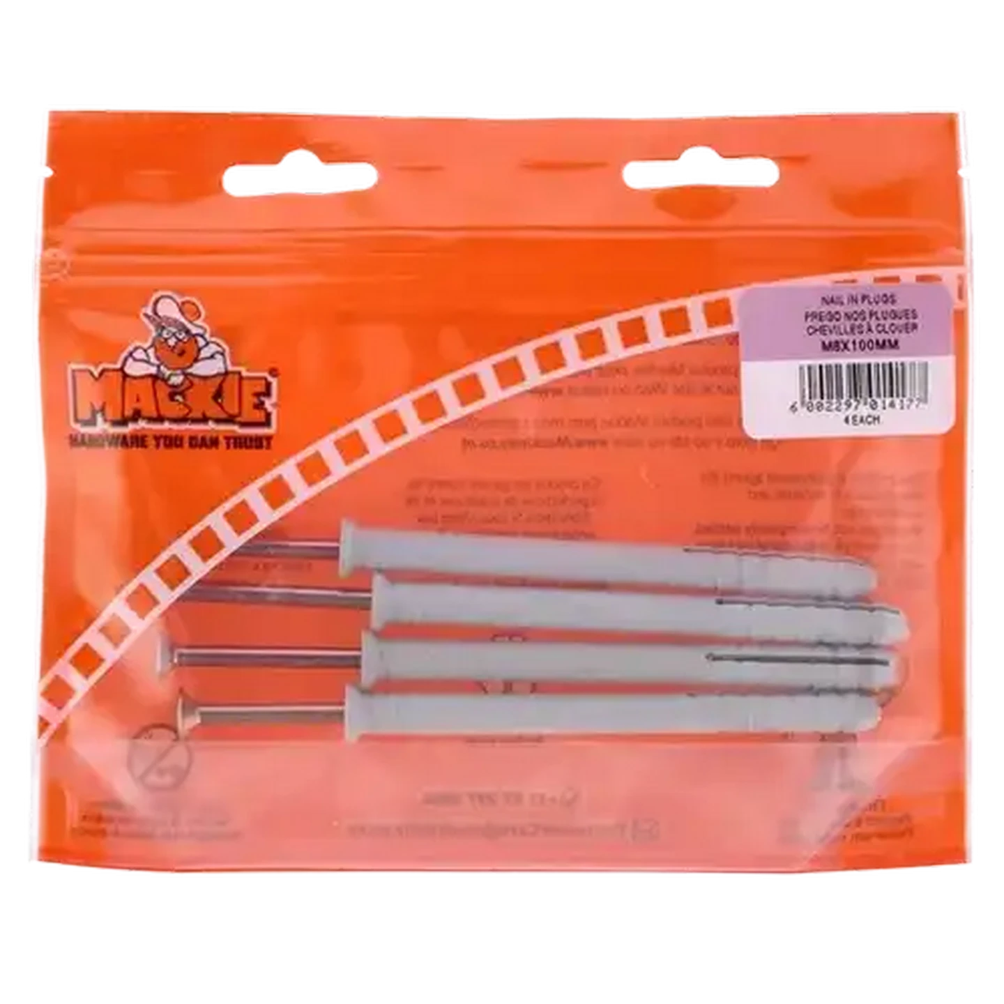 Image of Mackie Nail In Plugs 8 x 100mm 4-Pack