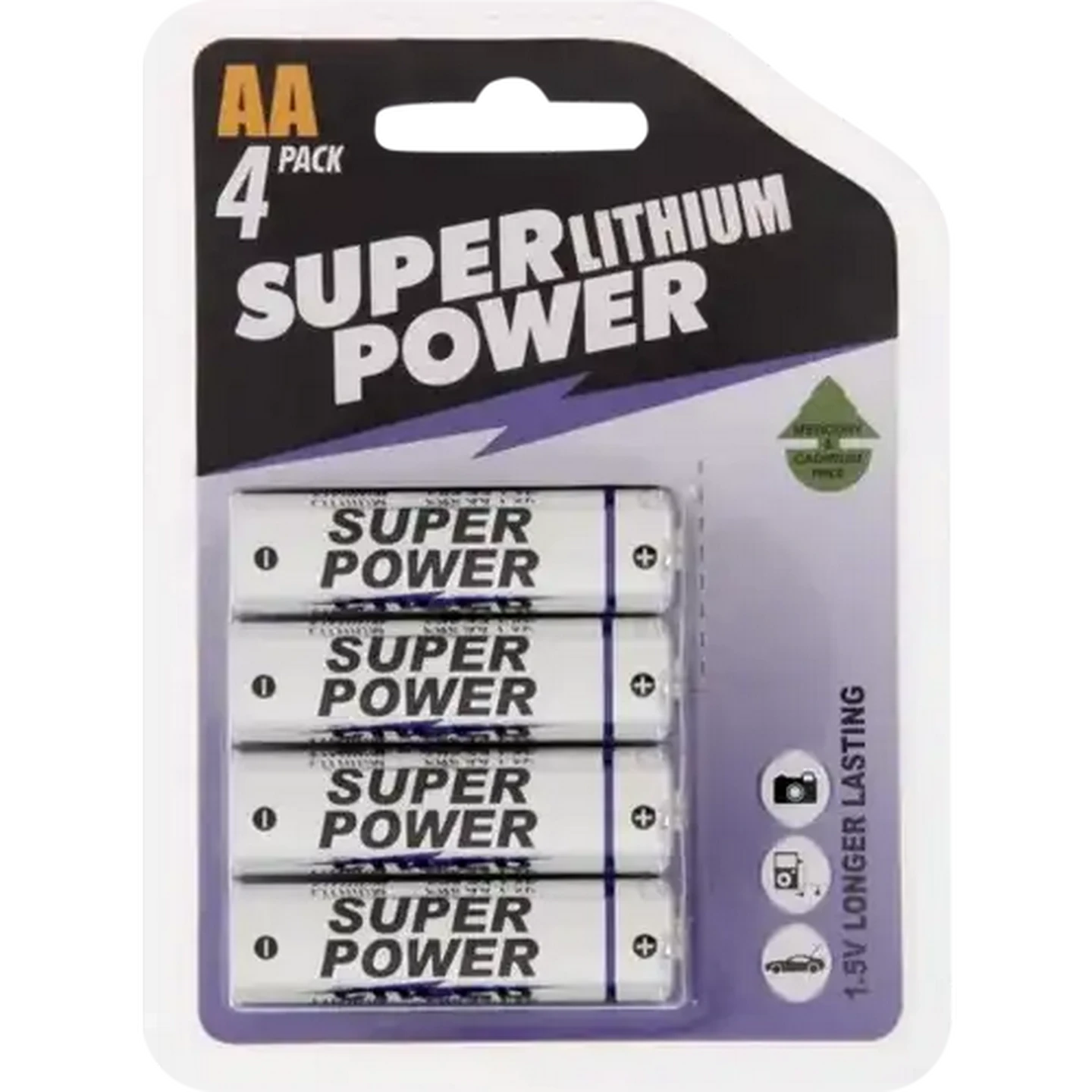 Image of Super Power AA Lithium Batteries 4-Pack