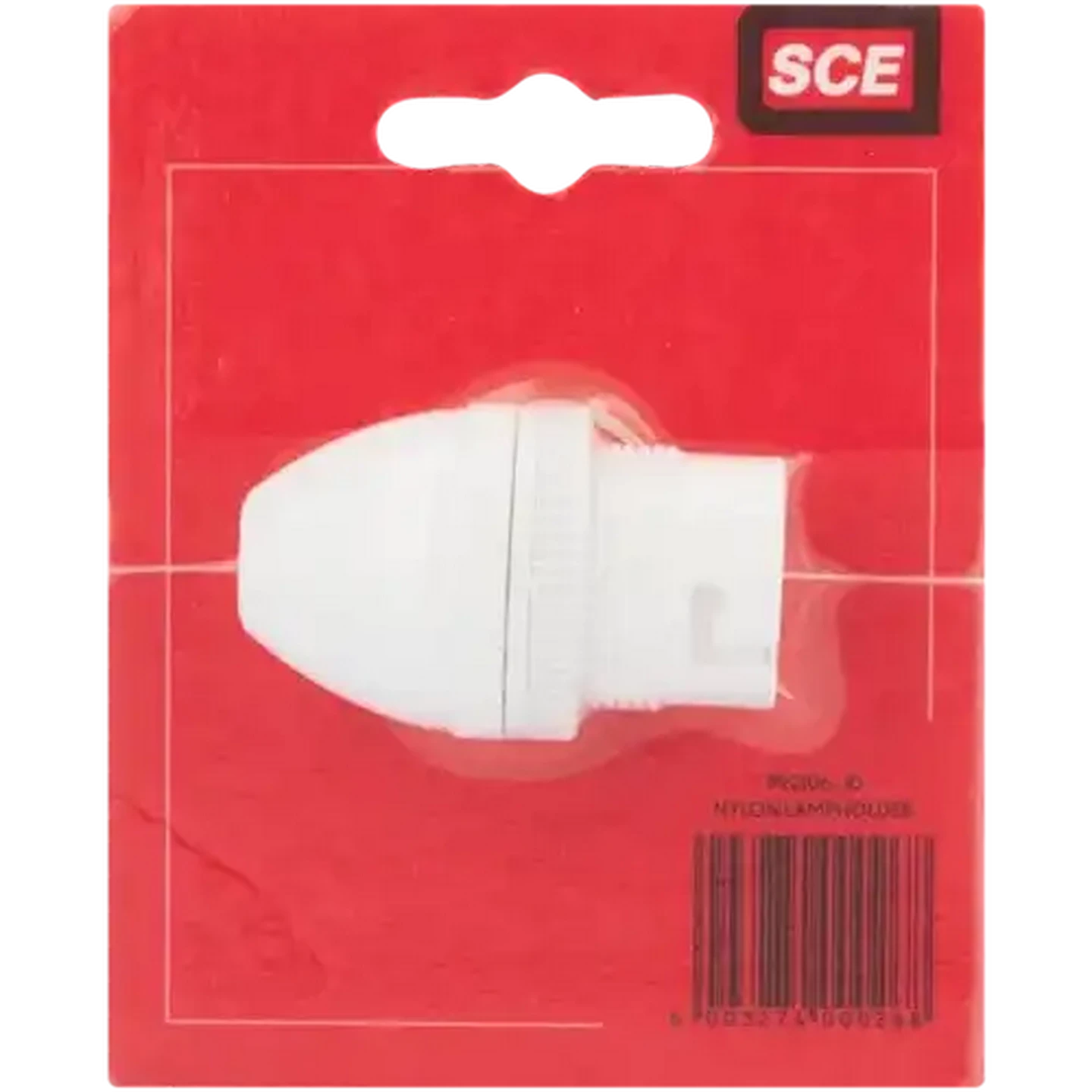 Image of SCE White Nylon B22 Lamp Holder 10mm