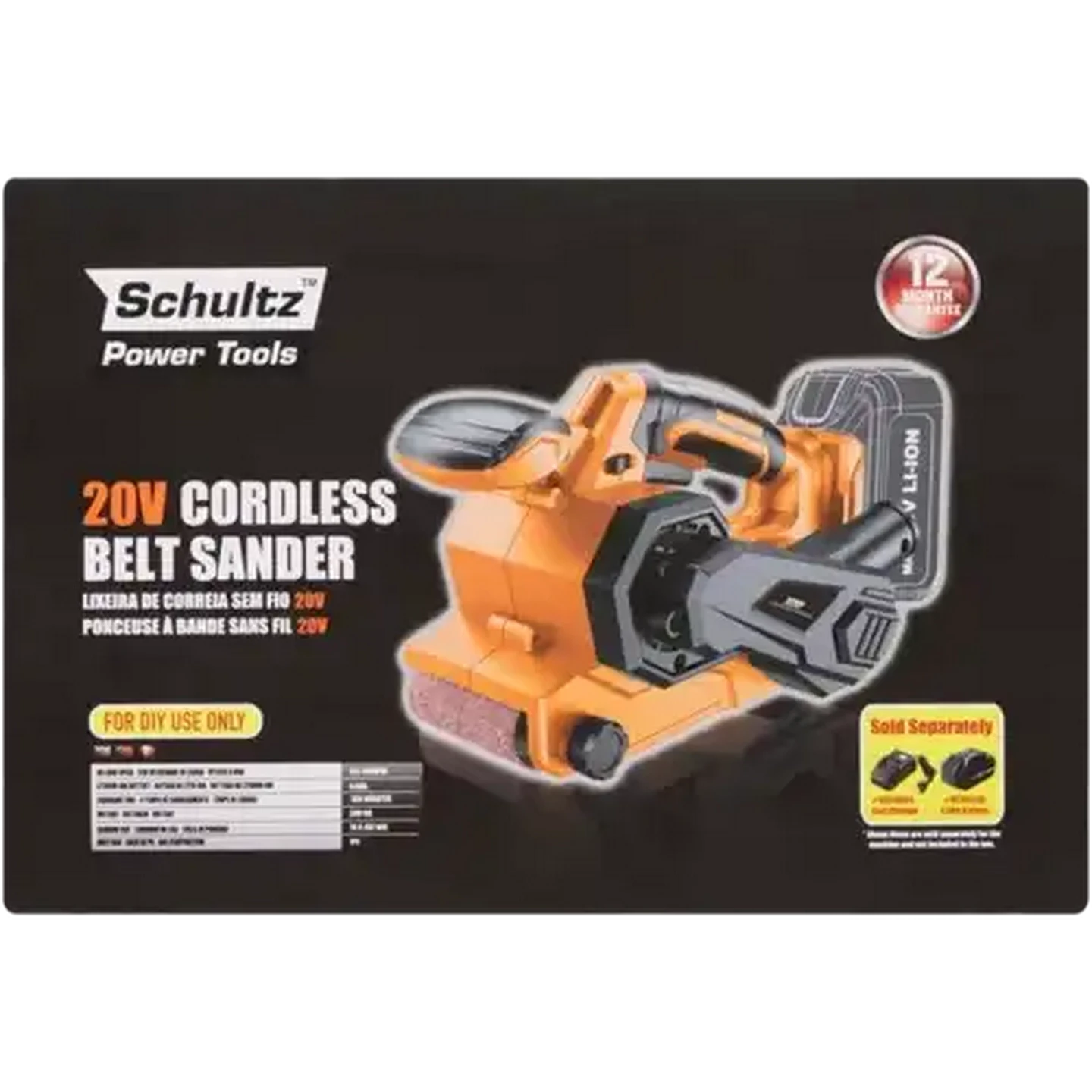 Image of Schultz Power Tools Orange Cordless Belt Sander 20V