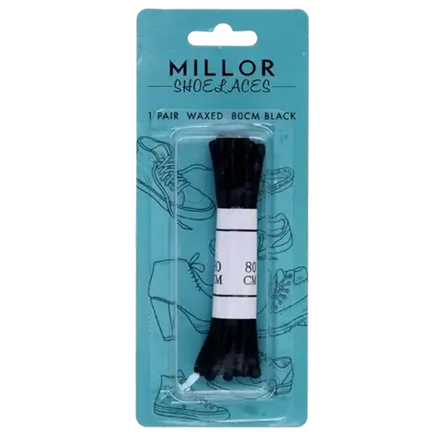 Image of Millor Black Waxed Shoelaces 80cm