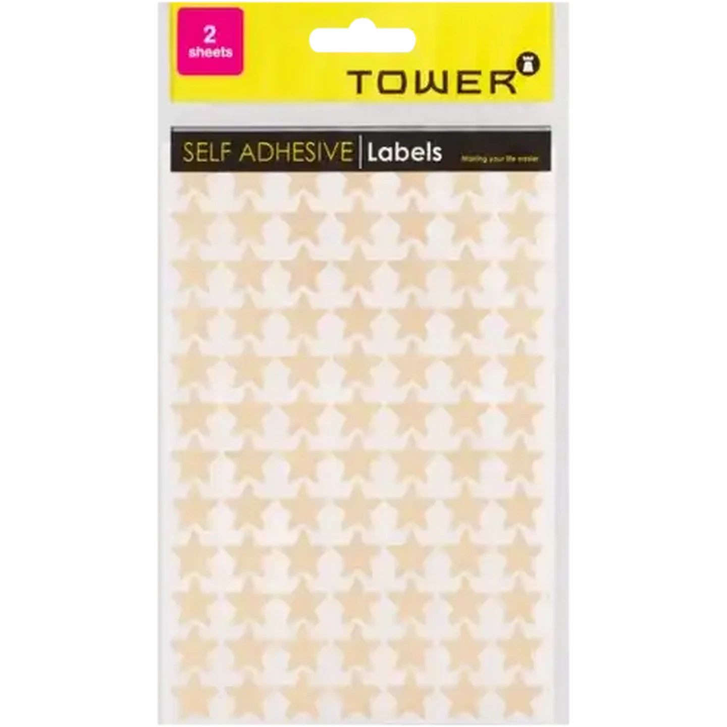 Image of TOWER Gold Self-Adhesive Star Stickers 168 Piece
