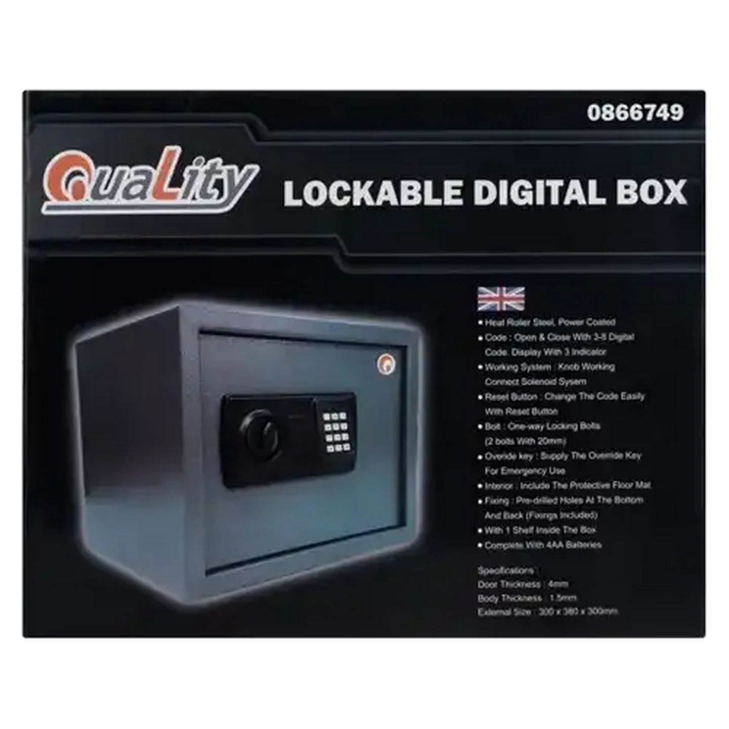 Image of Quality Charcoal Lockable Digital Box