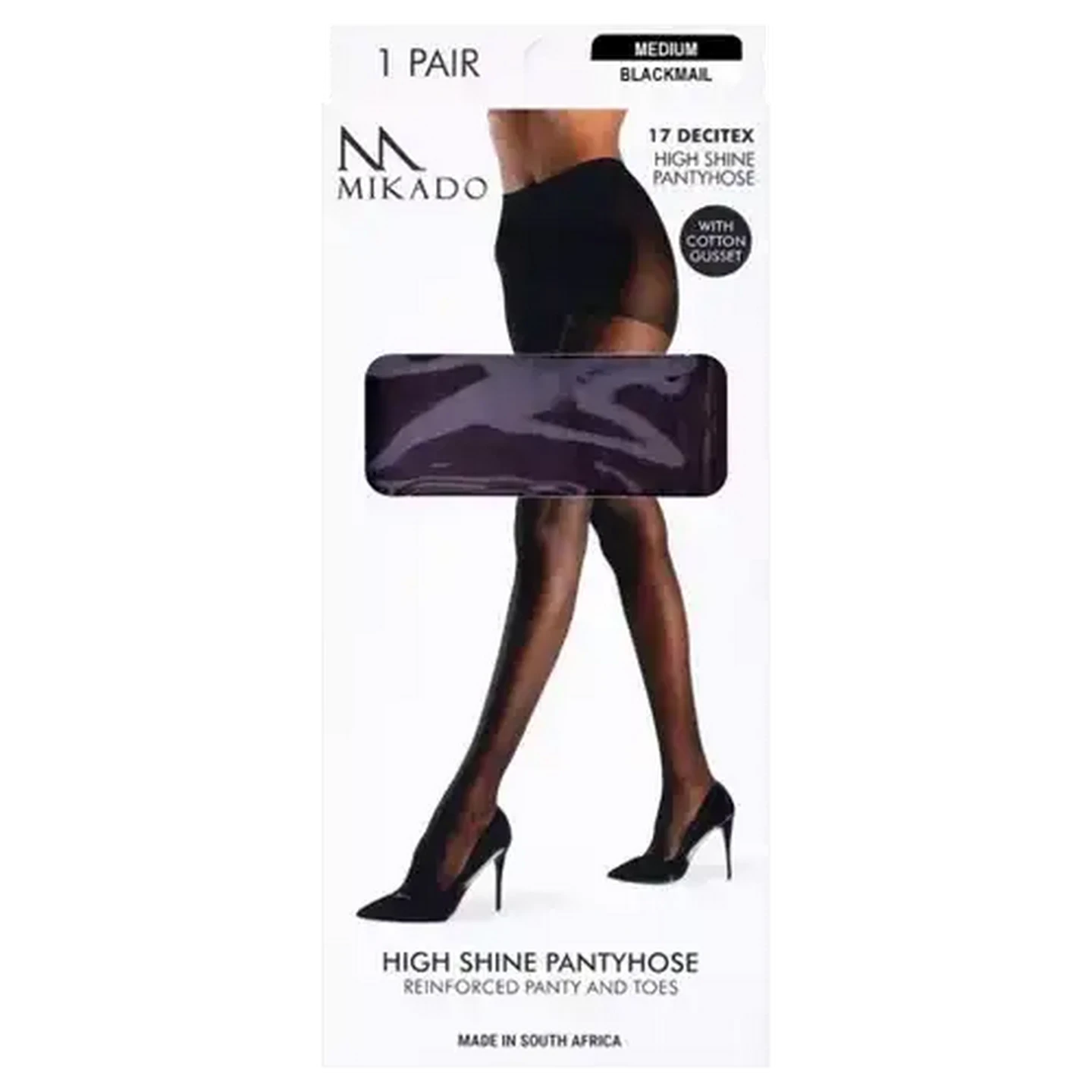 Image of Mikado Medium Black High Shine Pantyhose