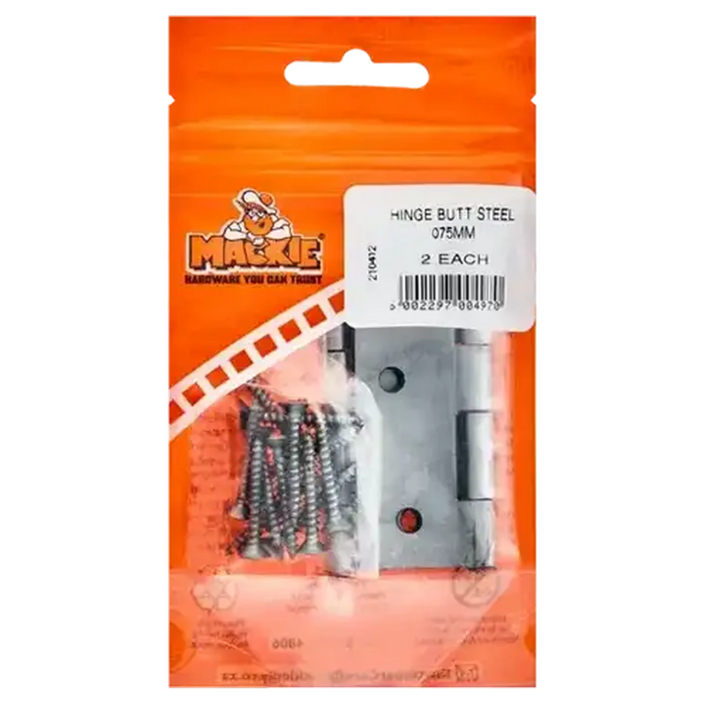 Image of Mackie Steel Butt Hinge 75mm