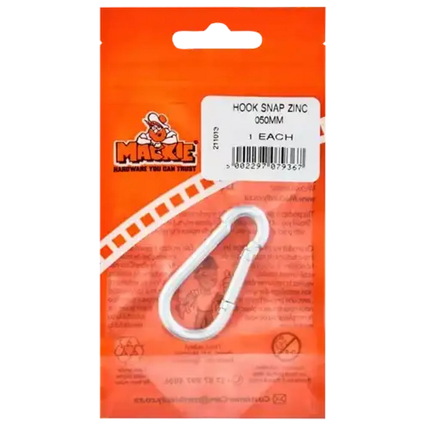 Image of Mackie Mild Steel Snap Hook 50mm 1 Piece