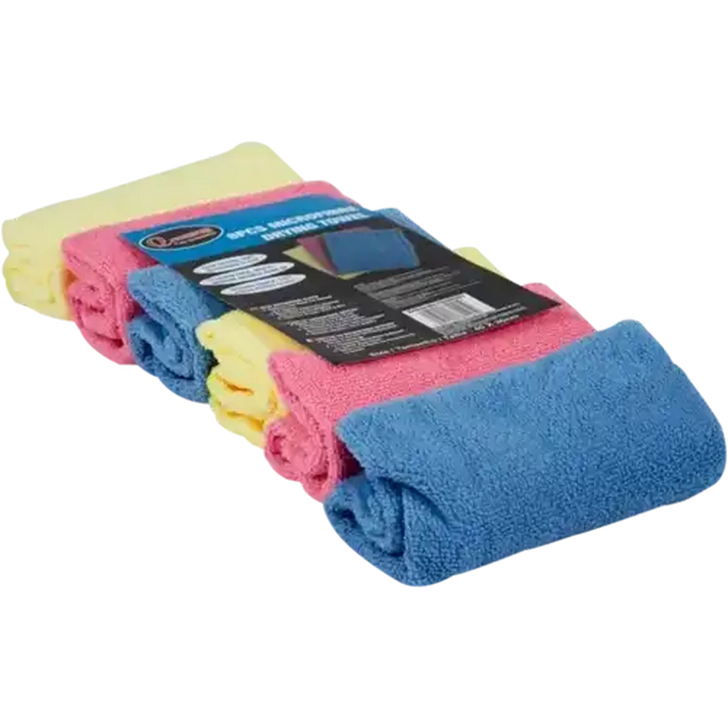Image of Q Premium Multicoloured Microfibre Drying Towels 6 Piece
