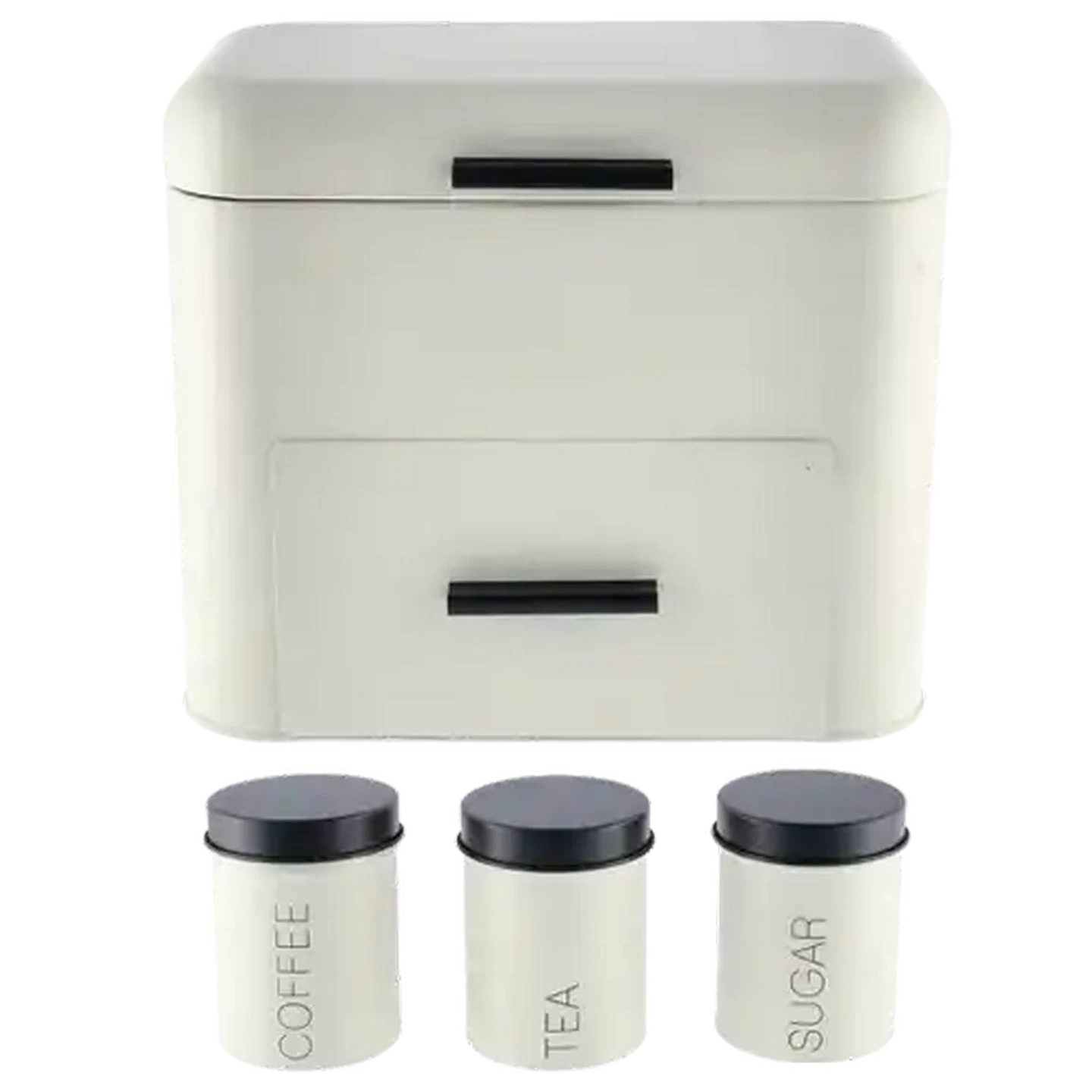 Image of Cream Extra Large Bread Bin & Canister Set 4 Piece