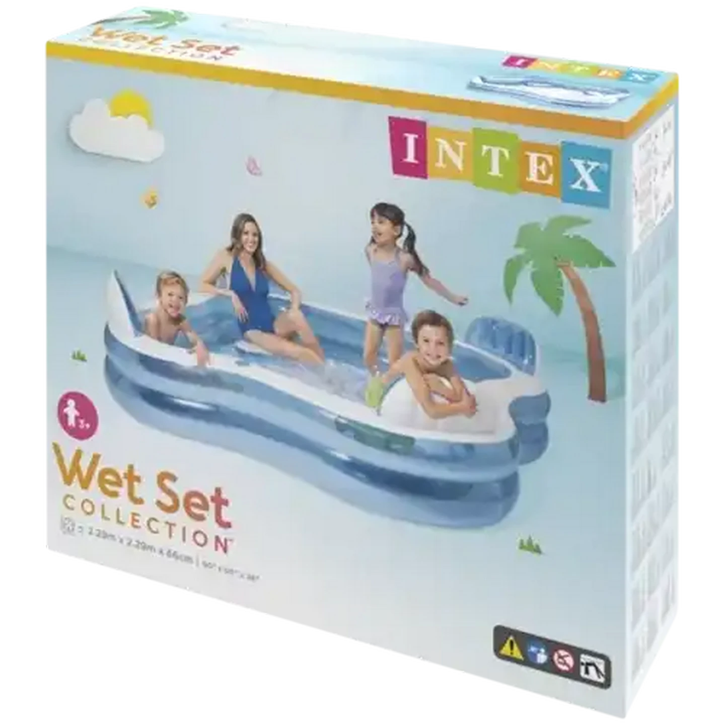 Image of Intex Blue & White Swim Centre Inflatable Pool Lounger 229 x 229 x 66cm
