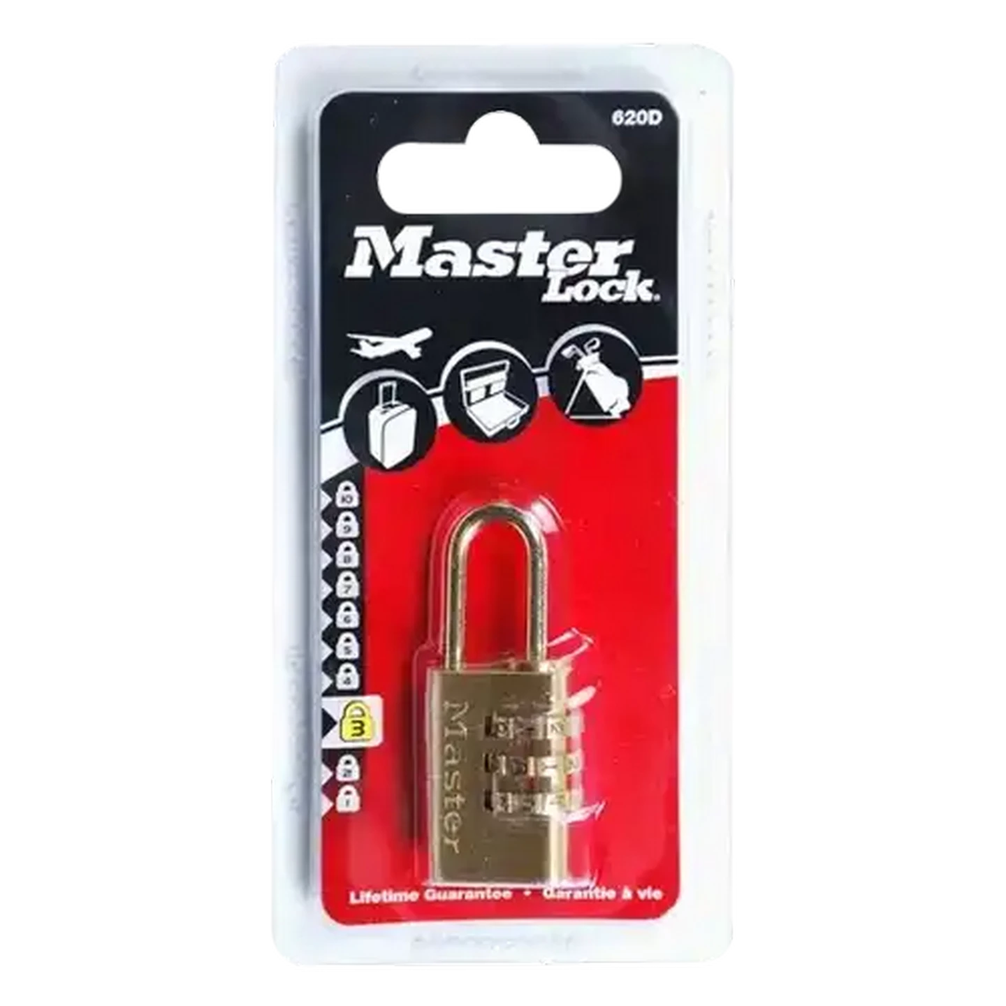 Image of Master Lock Brass Combination Padlock 20mm