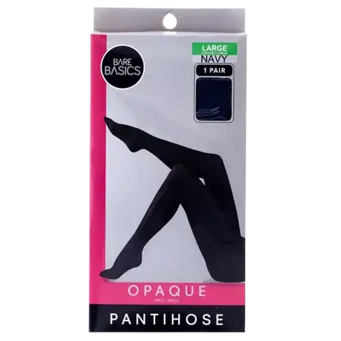 Image of Bare Basics Large Navy Opaque Pantyhose