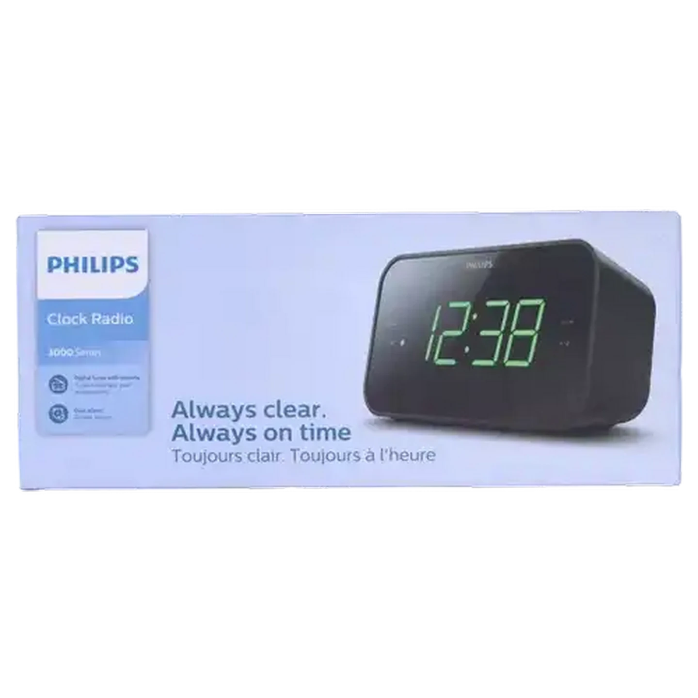 Image of Philips Black Tar3306 Radio Clock