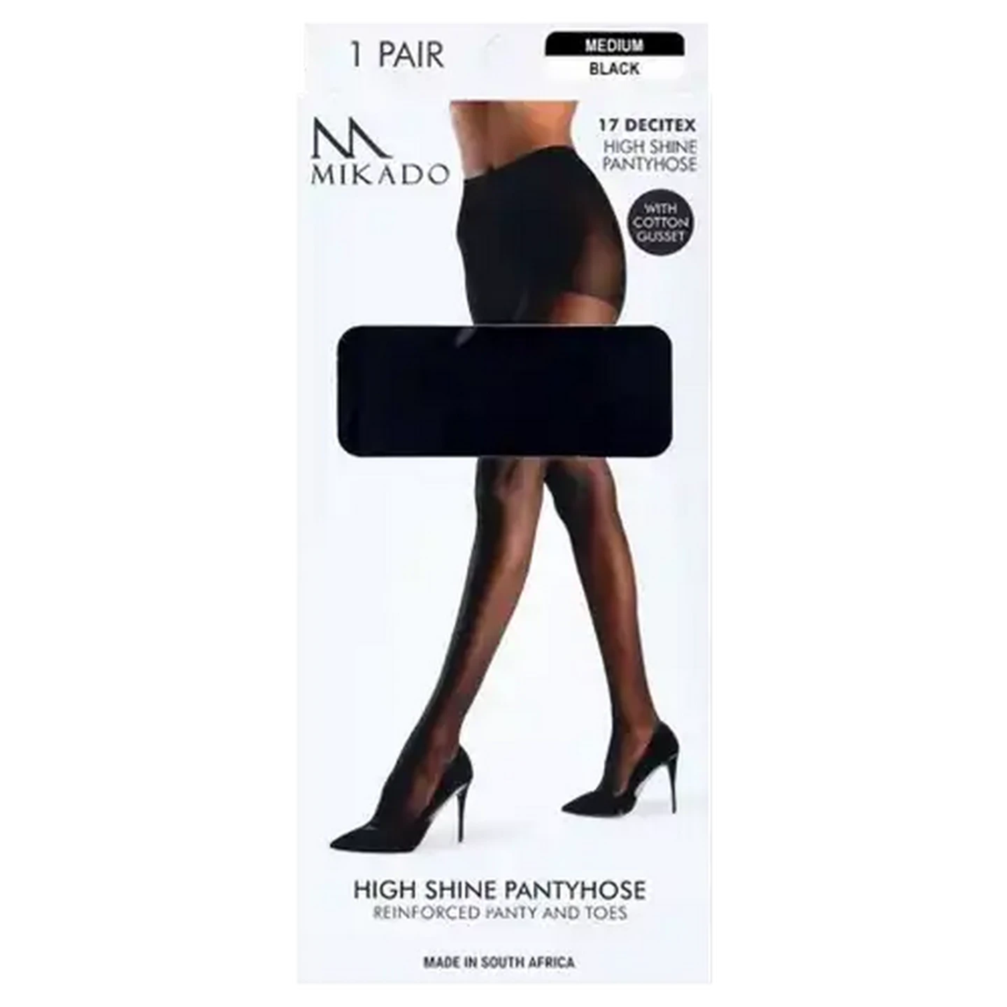 Image of Mikado Medium Black High Shine Pantyhose