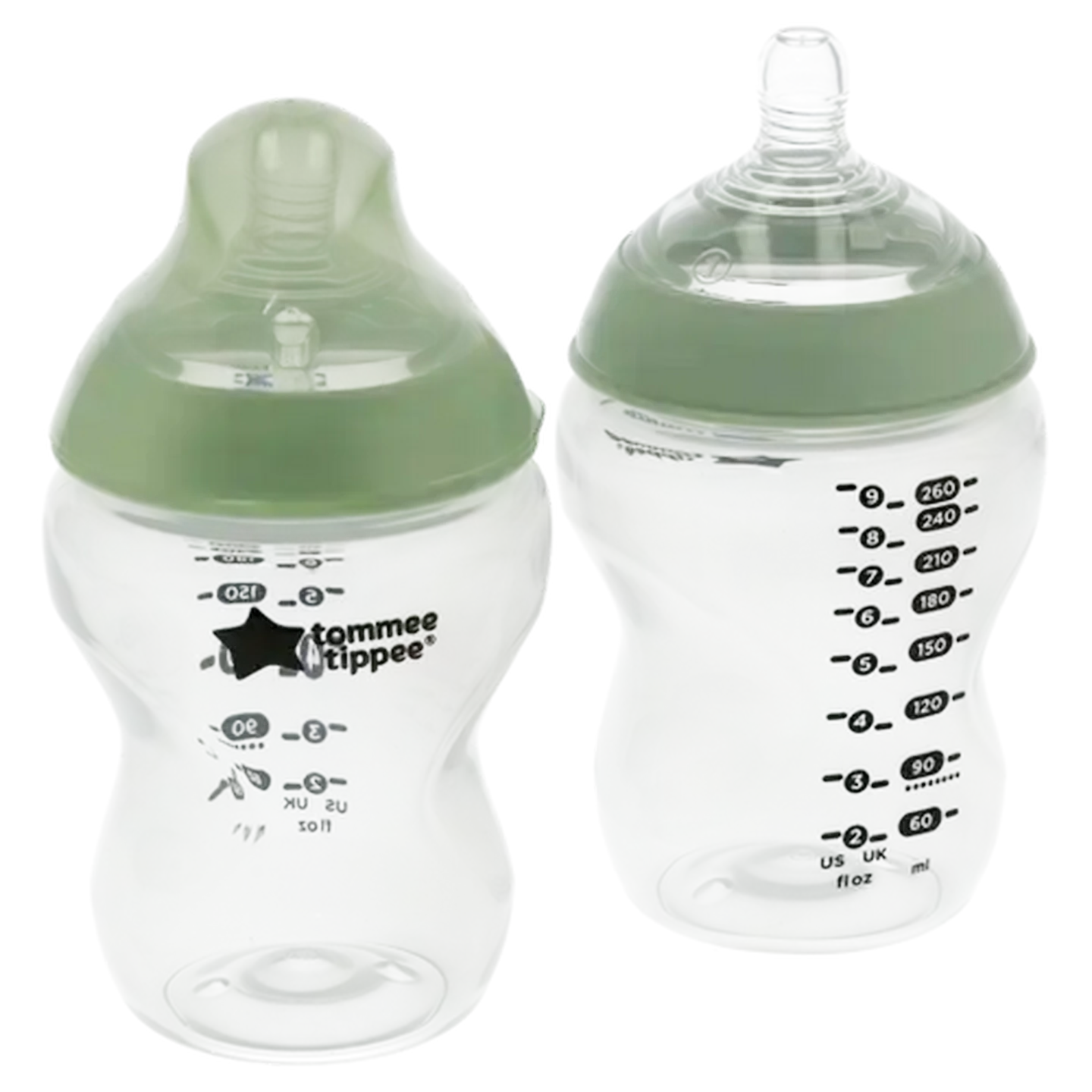 Image of Tommee Tippee Natural Start 260ml Self-Sterilising Clear Bottle 2-Pack 0 Months +