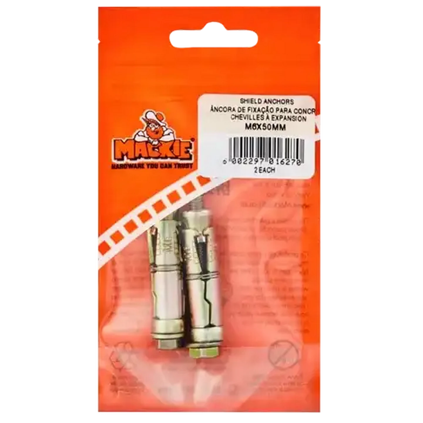 Image of Mackie Sleeve Anchor M6 x 50mm 2 Piece