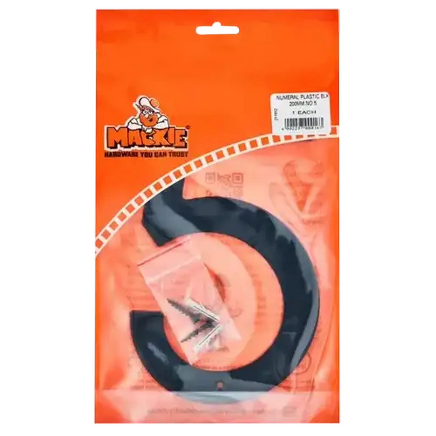 Image of Mackie Black No. 5 Plastic Number 200mm