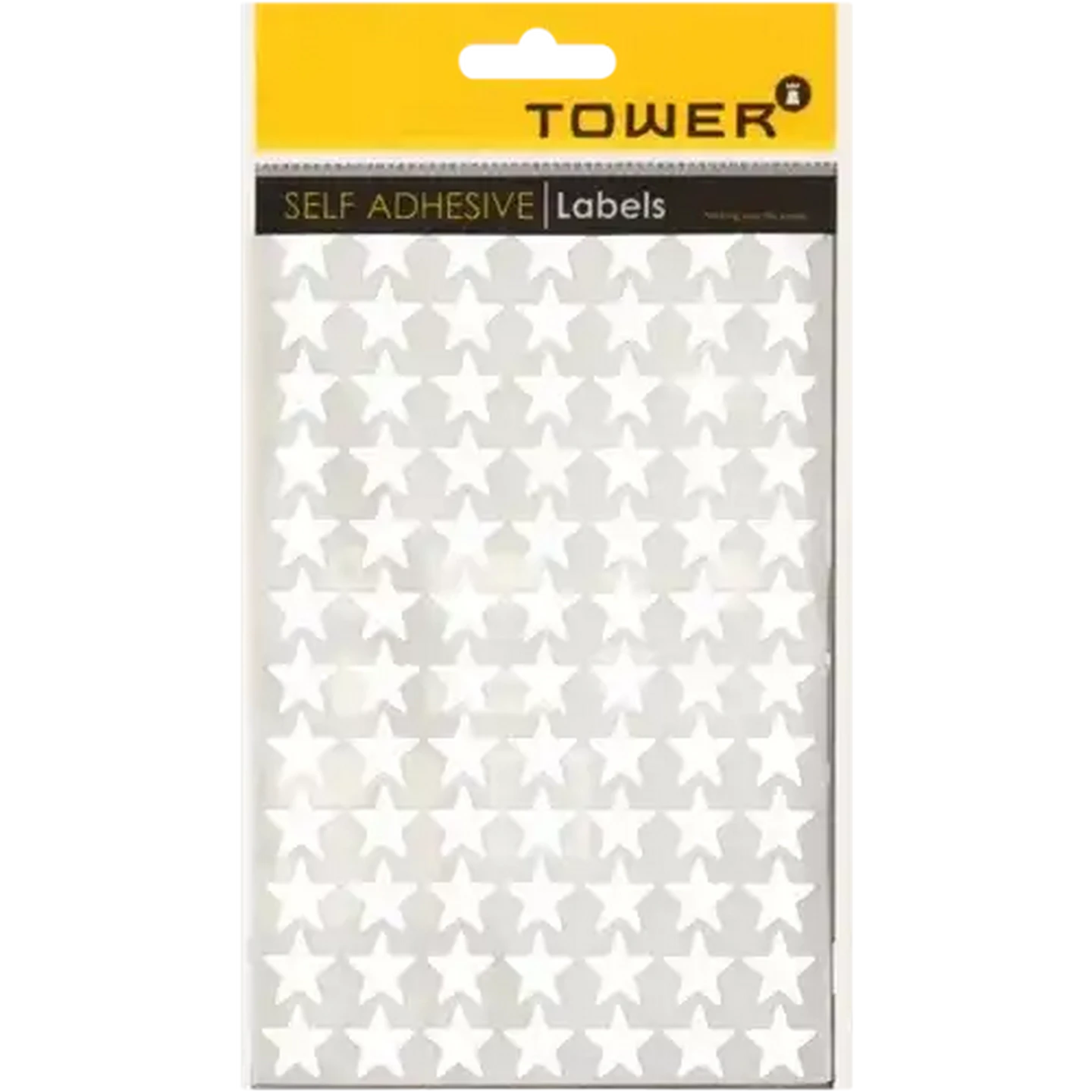 Image of TOWER Silver Self-Adhesive Star Stickers 168 Piece