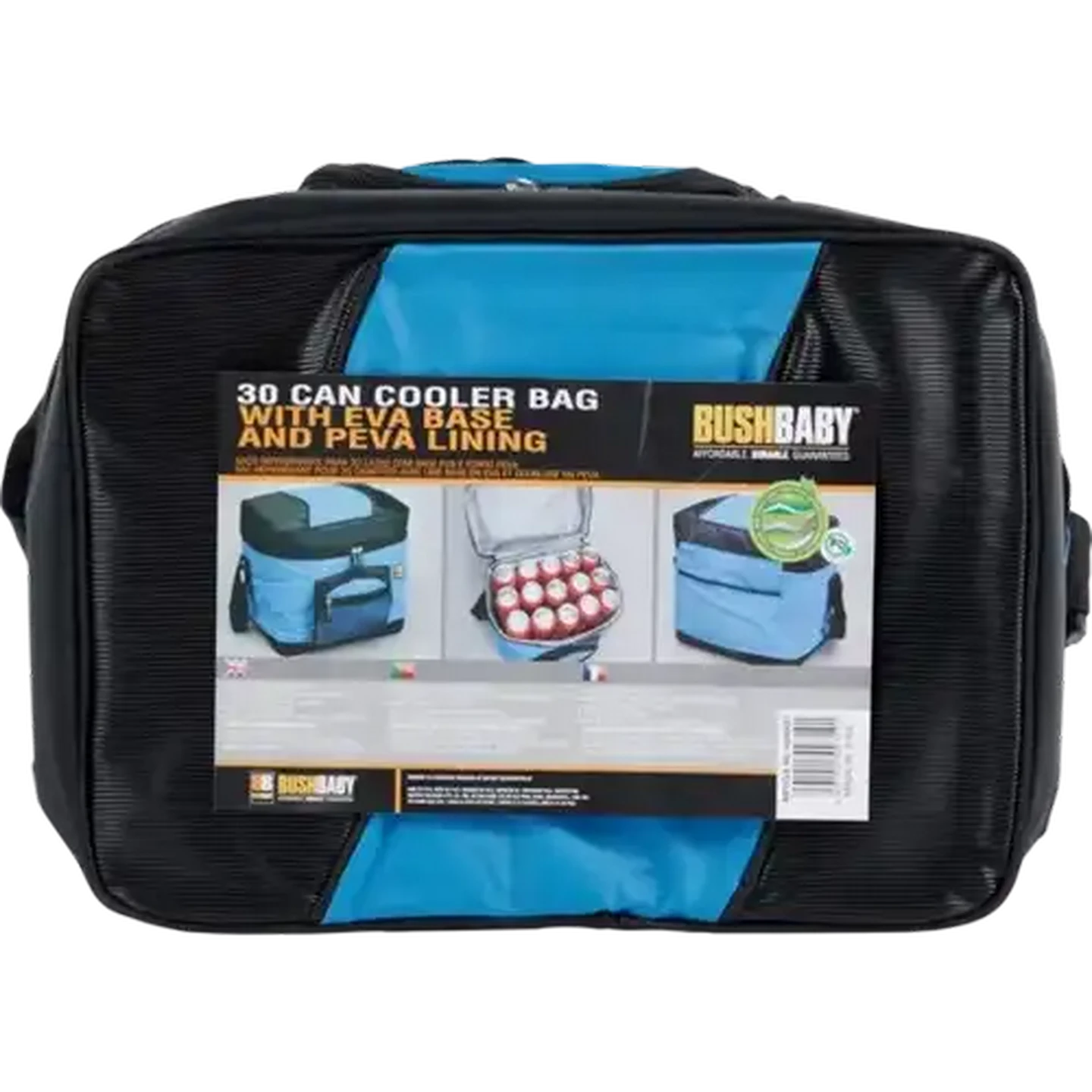 Image of Bush Baby 30 Can Blue Cooler Bag with PEVA Lining