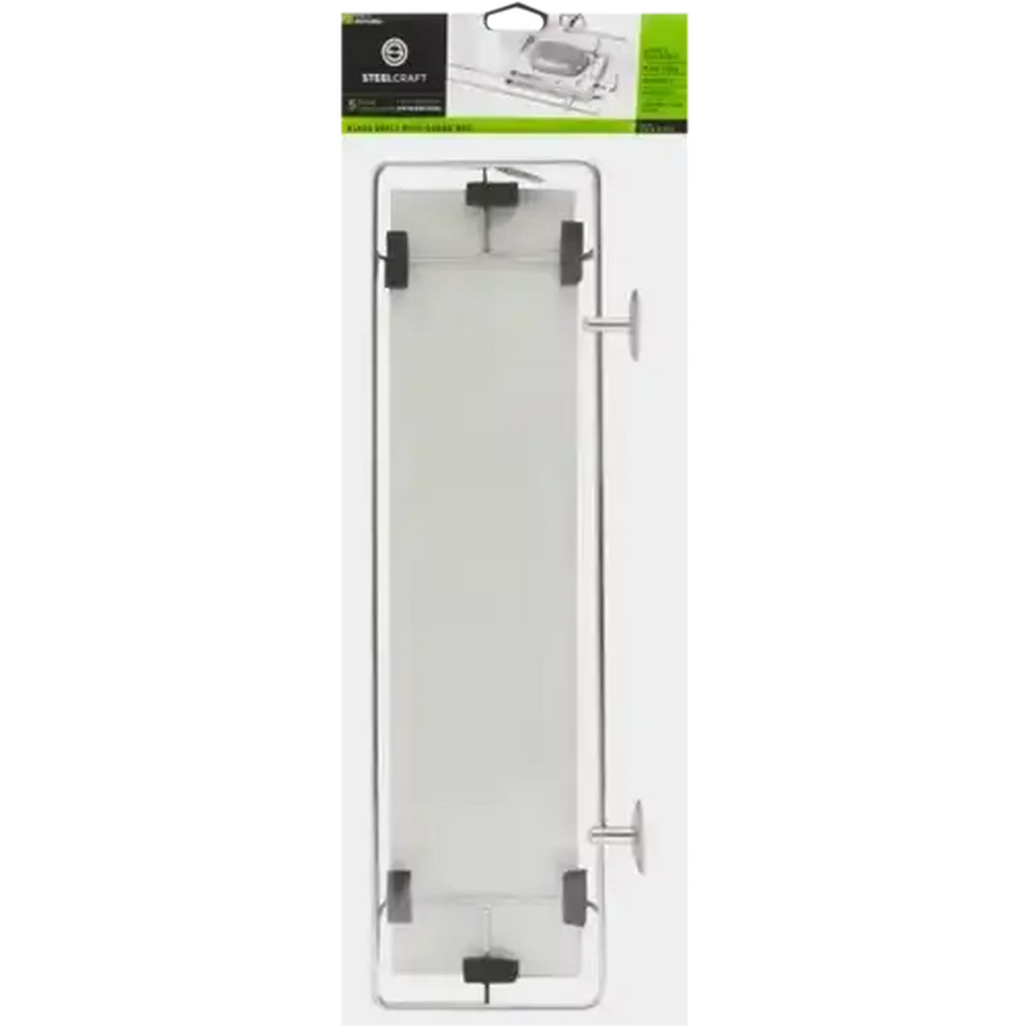 Image of Steelcraft Stainless Steel Classic Glass Shelf With Guard Rail