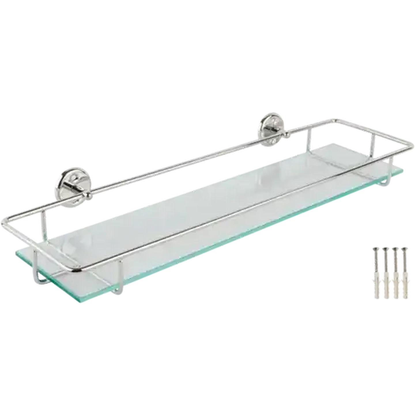 Image of Steelcraft Stainless Steel Classic Glass Shelf With Guard Rail