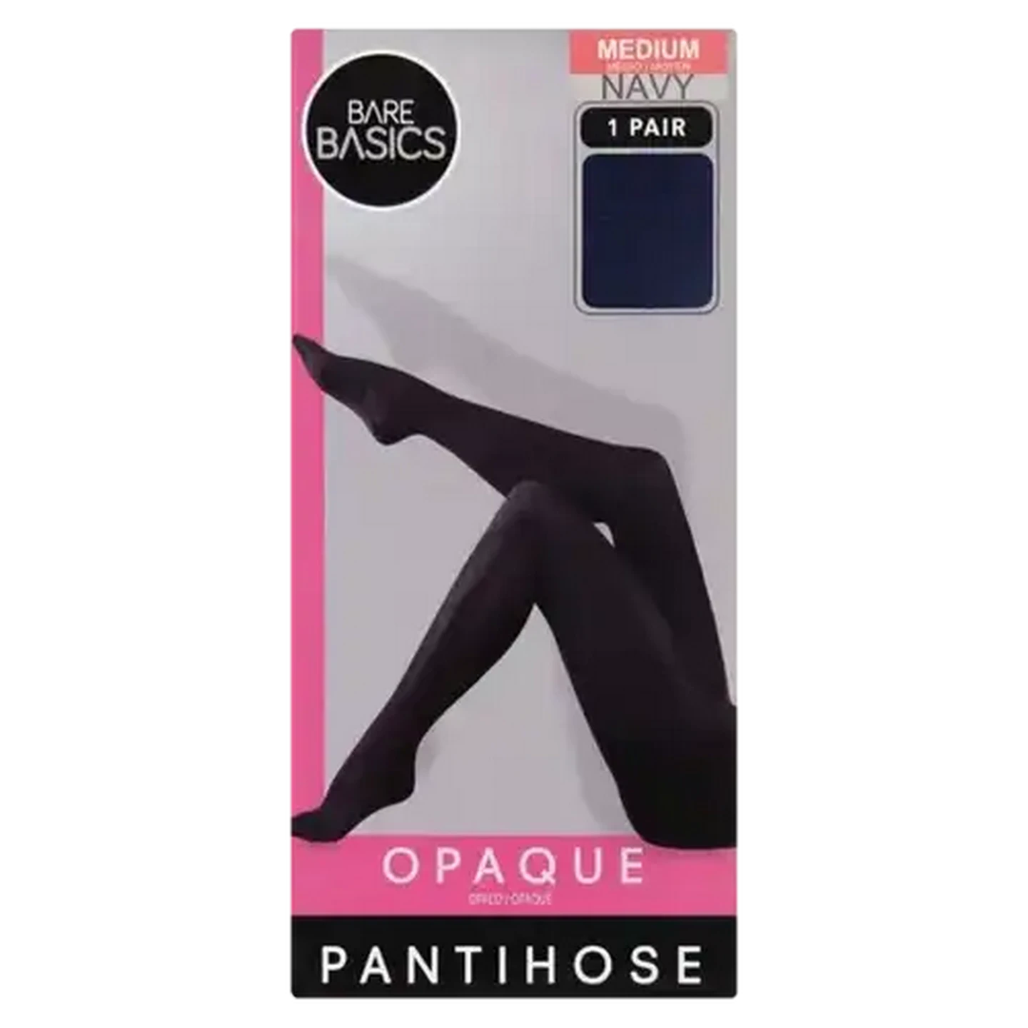 Image of Bare Basics Medium Navy Opaque Pantihose