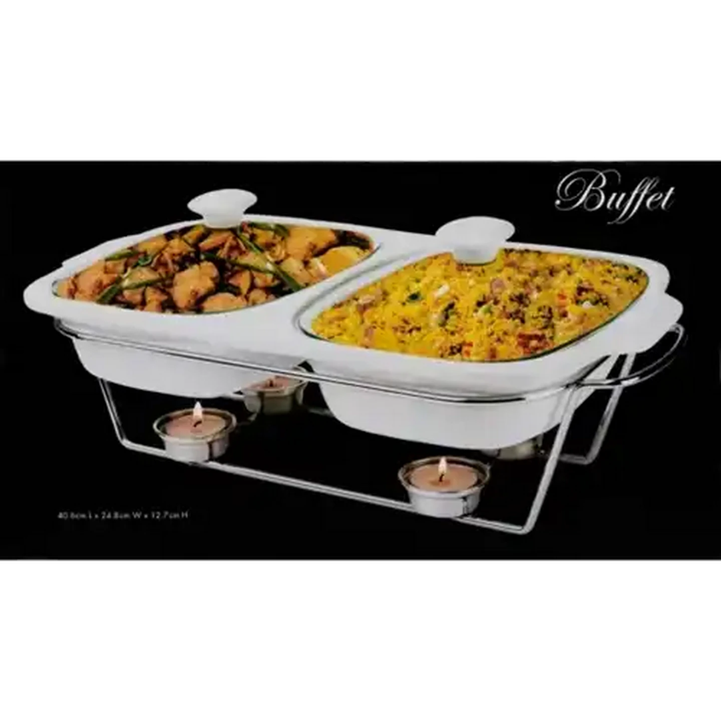 Checkers Sixty60 | Buffet 2-Division Casserole Dish & Warmer Stand
